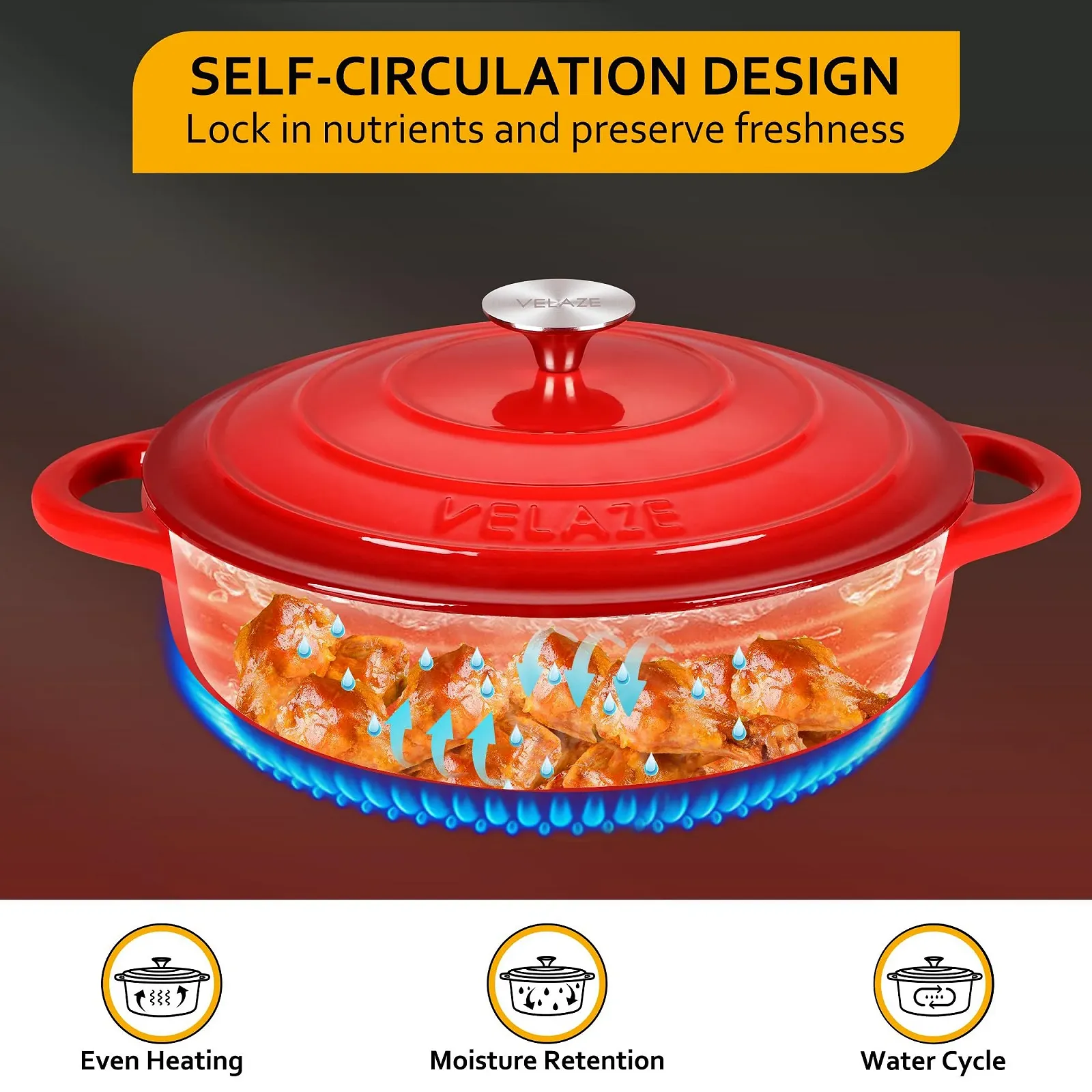 Форма для запекания Velaze Чугун Эмалевое покрытие, фото №5