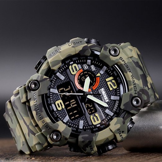 Годинник Skmei 1520CMGN Green Camo, фото №4