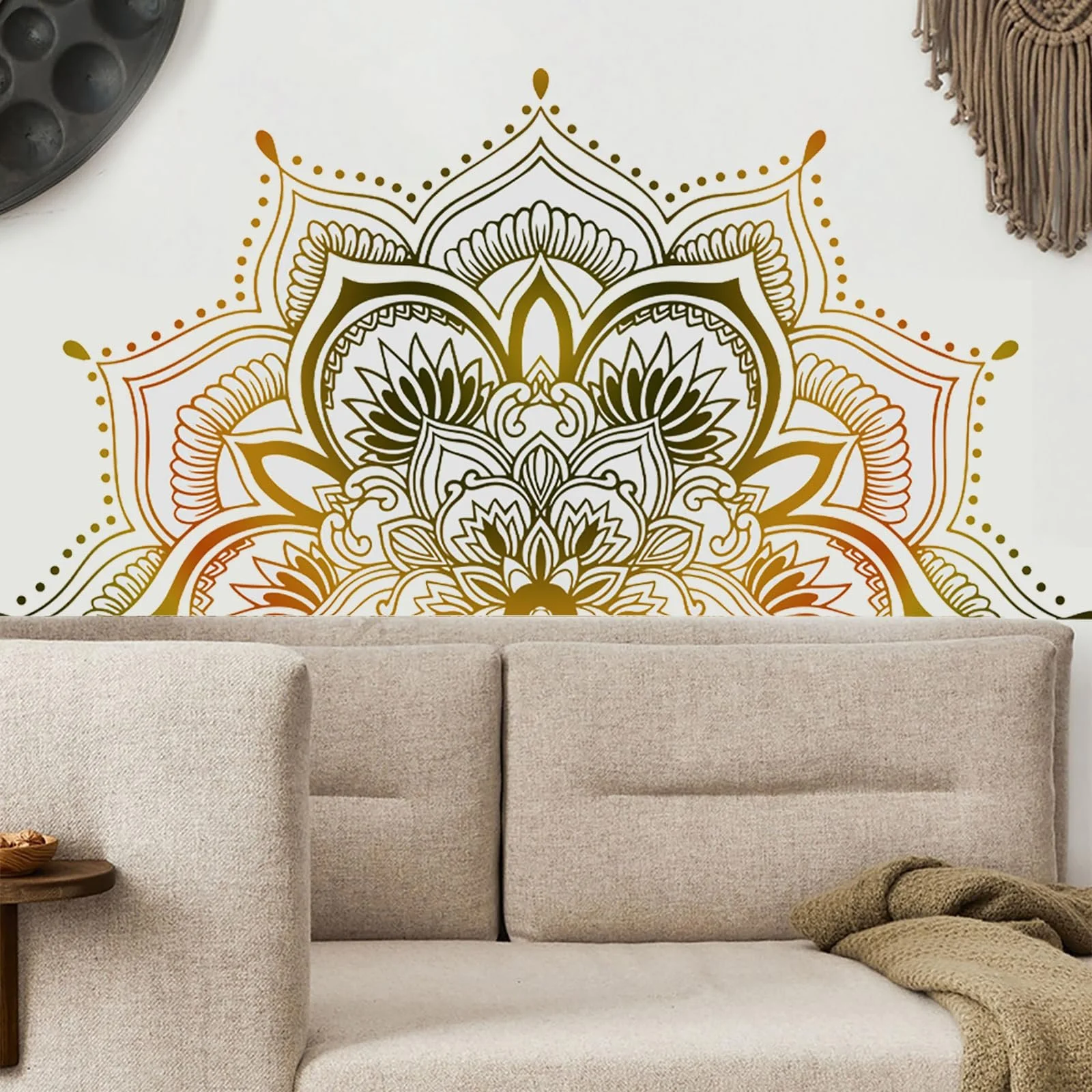 Наклейка на стіну Mandala Flowers Самоклеюча Золота, фото №2 Наклейка на стіну Mandala Flowers Самоклеюча Золота, фото №2