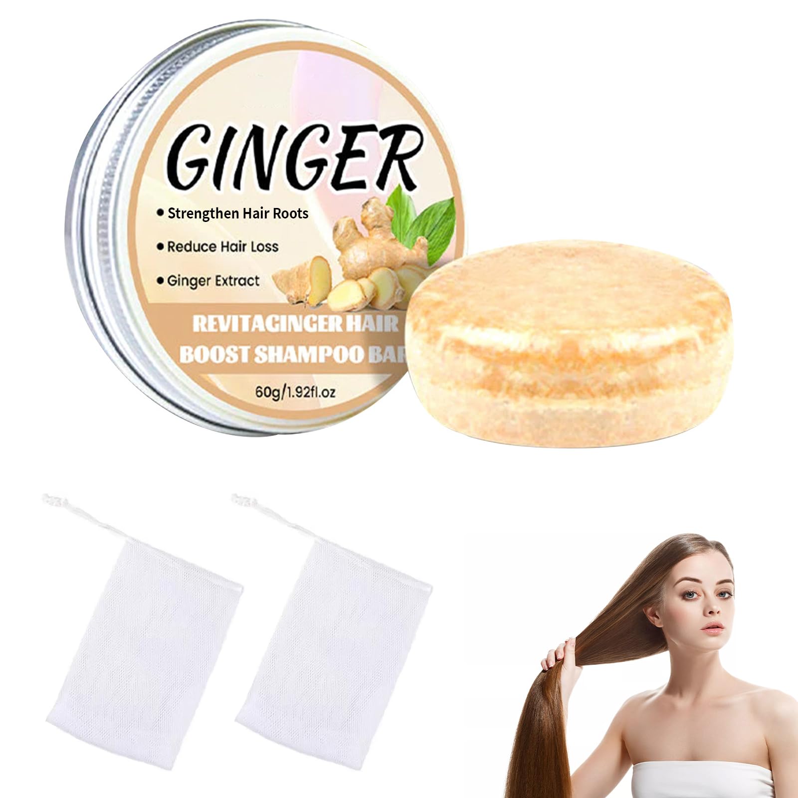 Твердий шампунь Ginger Hair Regrowth проти випадіння волосся, фото №1