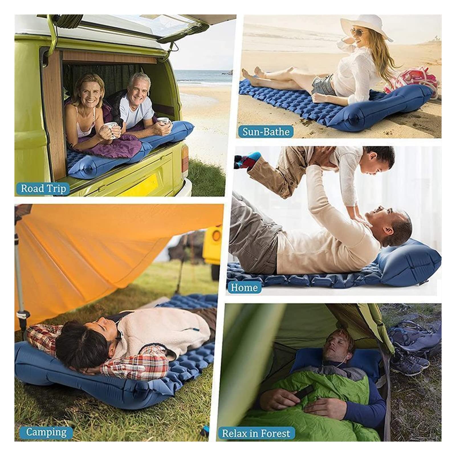 Коврик GaRcan Outdoor Tent Camping Inflatable Mattress Подушка Складная Кровать Сверхлегкая Воздушная Подушка Двойной Зеленый, фото №7