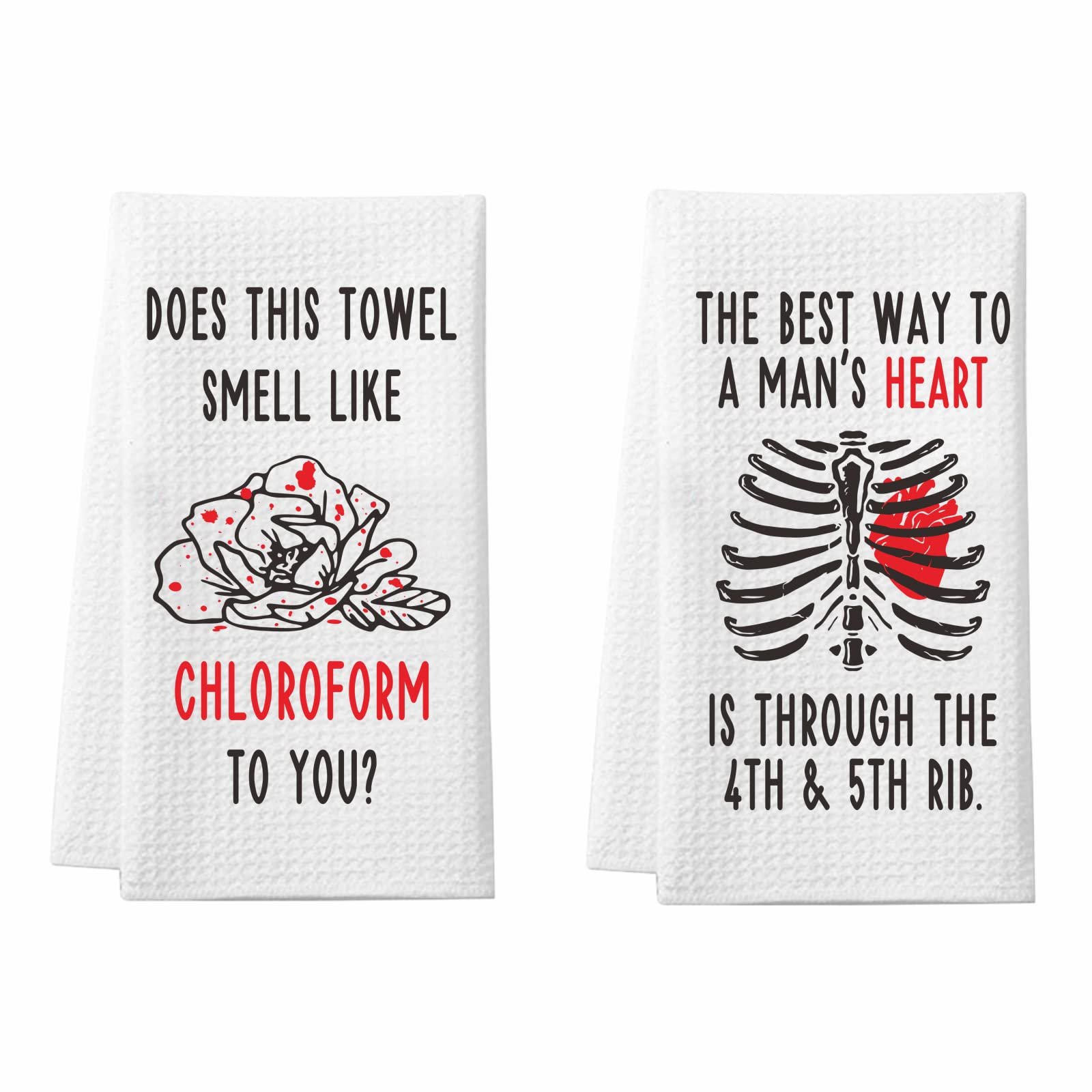 Набір кухонних та ванних рушників Funny Gothic This Towel Smells Like 2 шт. готичні, фото №1