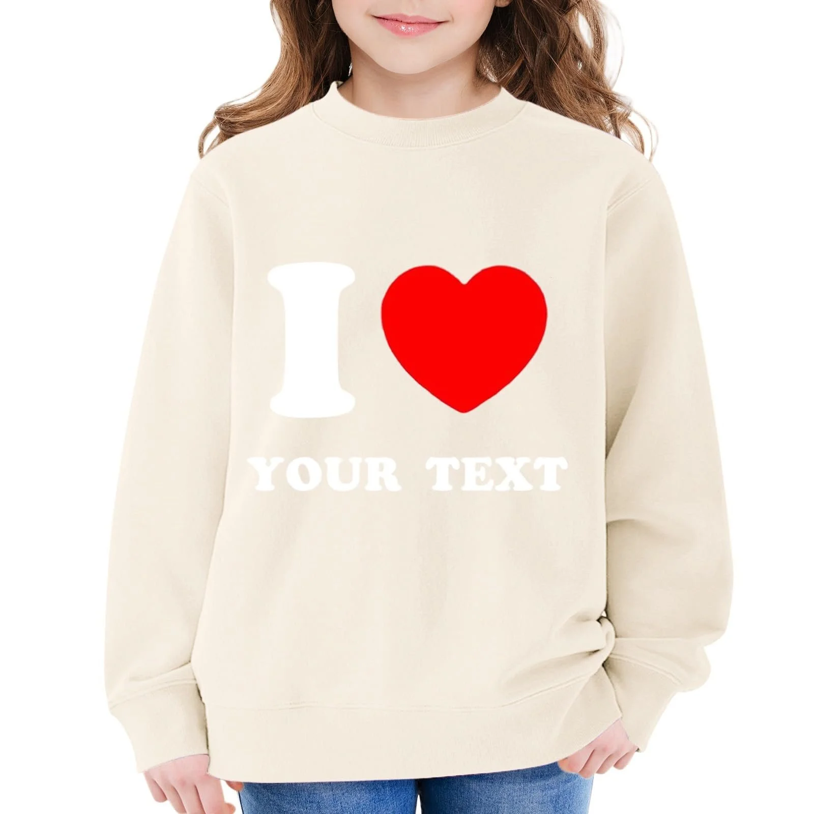 Світшот Generisch Зимовий Осінній для Дівчат з Літерним Принтом, Круглим Вирізом та Довгими Рукавами, фото №2