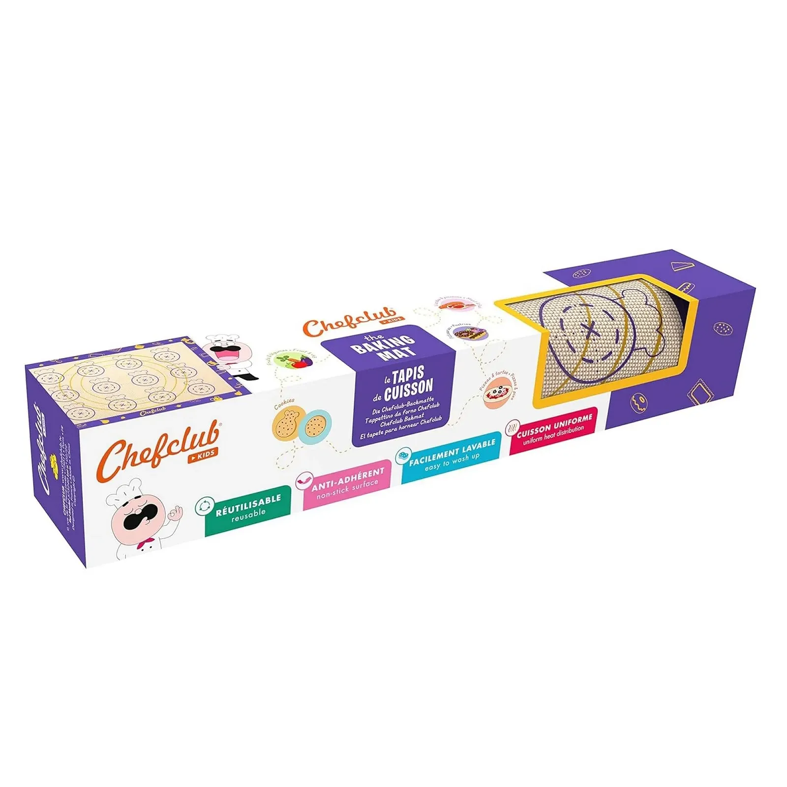 Силіконовий килимок для випікання Chefclub Kids 30 x 40 см Антипригарний Багаторазовий з шаблонами Без BPA, фото №7 Силіконовий килимок для випікання Chefclub Kids 30 x 40 см Антипригарний Багаторазовий з шаблонами Без BPA, фото №7
