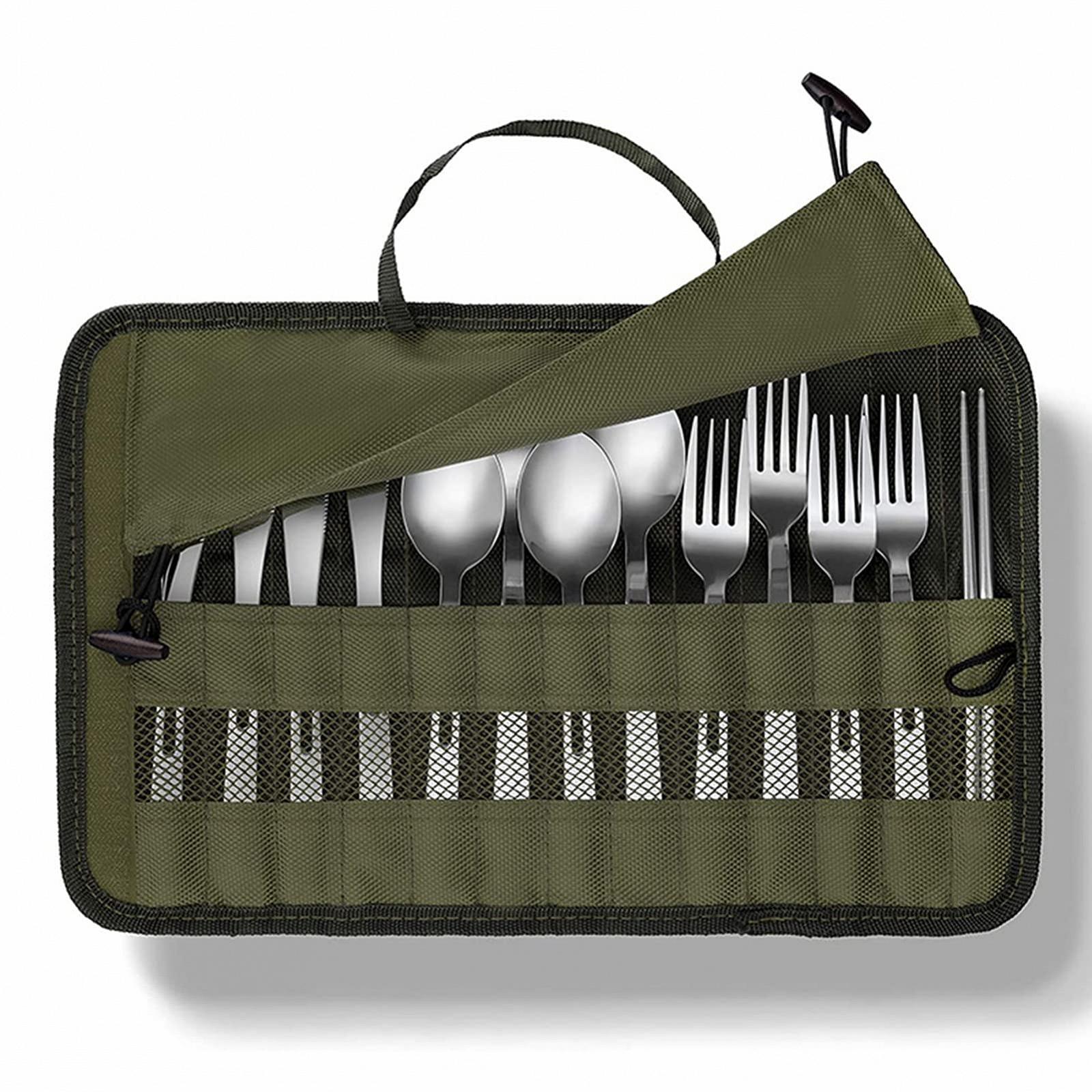Органайзер для кухонного посуду Camping Travel Cutlery Roll Bag багатоцільовий армійський зелений, фото №1 Органайзер для кухонного посуду Camping Travel Cutlery Roll Bag багатоцільовий армійський зелений, фото №1