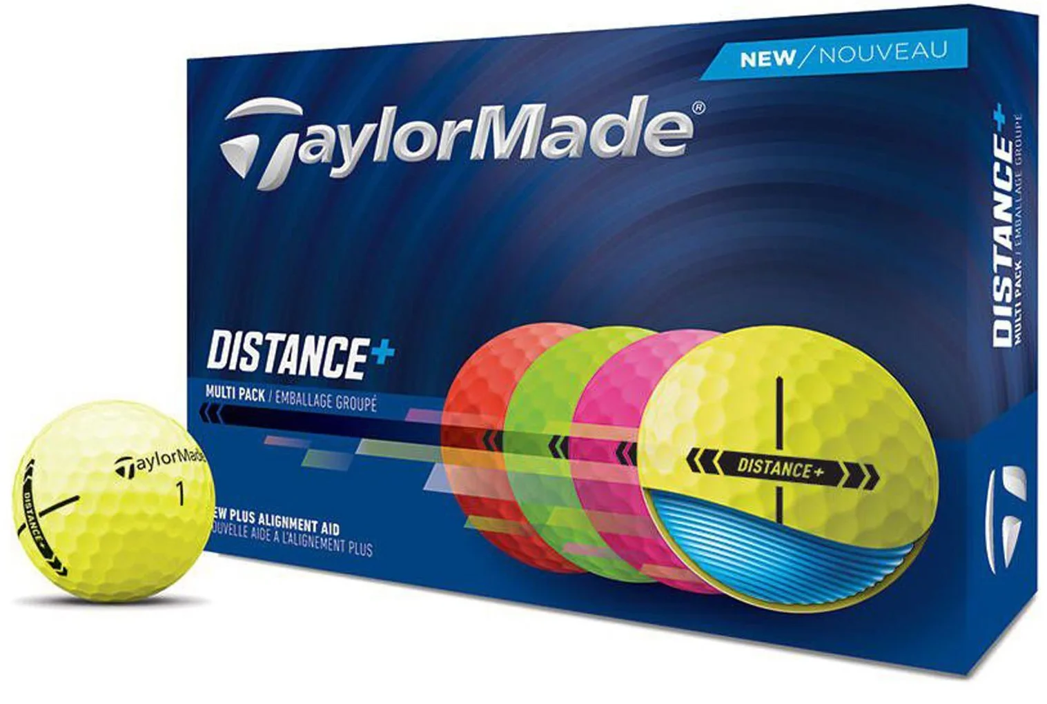 М'ячі для гольфу TaylorMade Distance+ / 12 шт / Різноколірний набір, фото №1 М'ячі для гольфу TaylorMade Distance+ / 12 шт / Різноколірний набір, фото №1