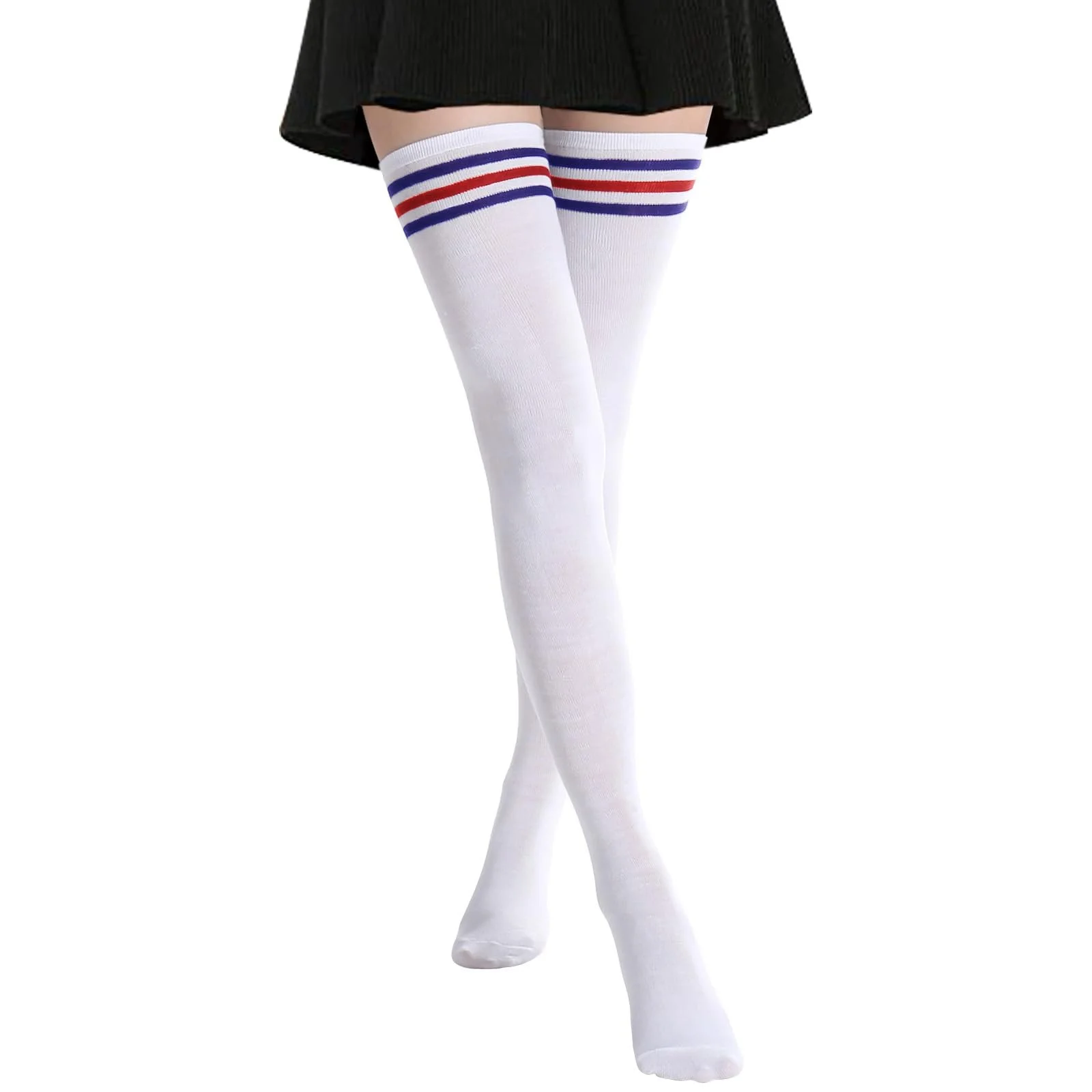 Женские носки выше колена DRESHOW, экстра длинные, полосатые, для повседневной носки, фото №1