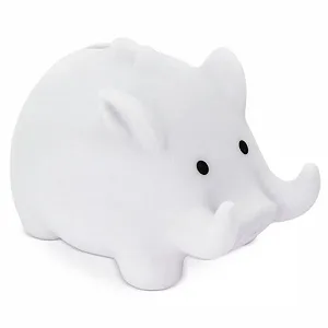 Копилка свинья из ПВХ мягкая маленькая с пробкой Белая - Фото 1