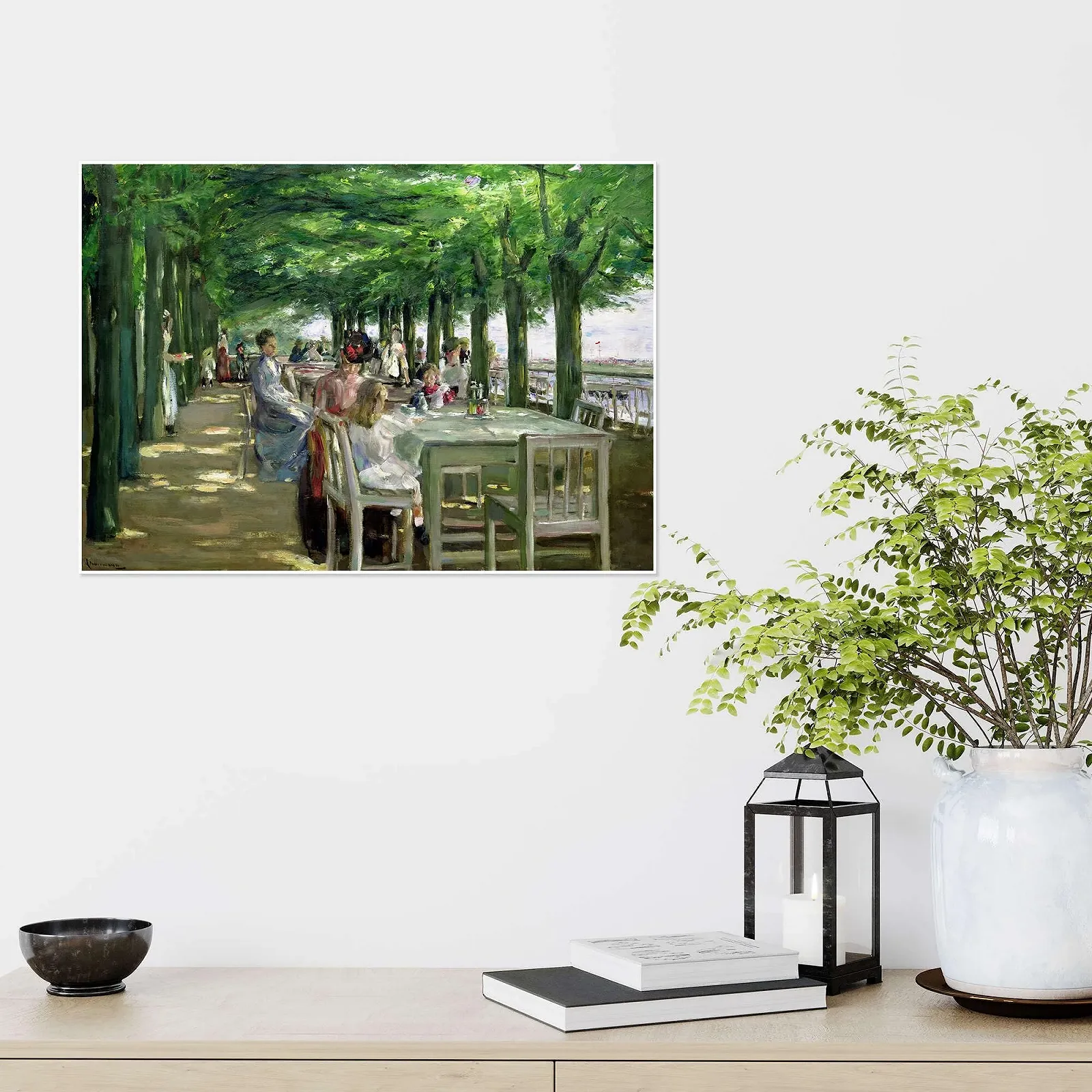 Постер Max Liebermann Terrace of Restaurant Jacob in Nienstedten on the Elbe 80 x 60 см Зеленый, фото №4