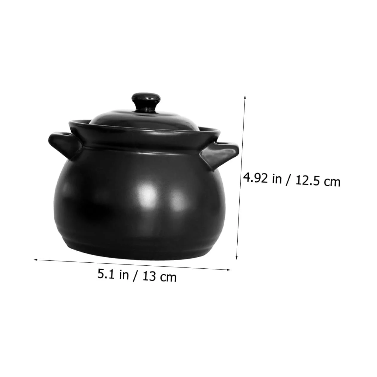 Кастрюля керамическая VALICLUD Ceramic Casserole термостойкая для тушеной курицы и риса черная, фото №7