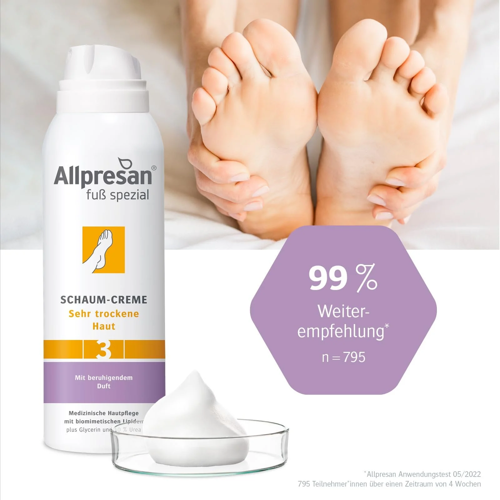 Крем-піна для ніг Allpresan Fuß Spezial No. 3 для дуже сухої шкіри 125 мл (2 шт.), фото №4