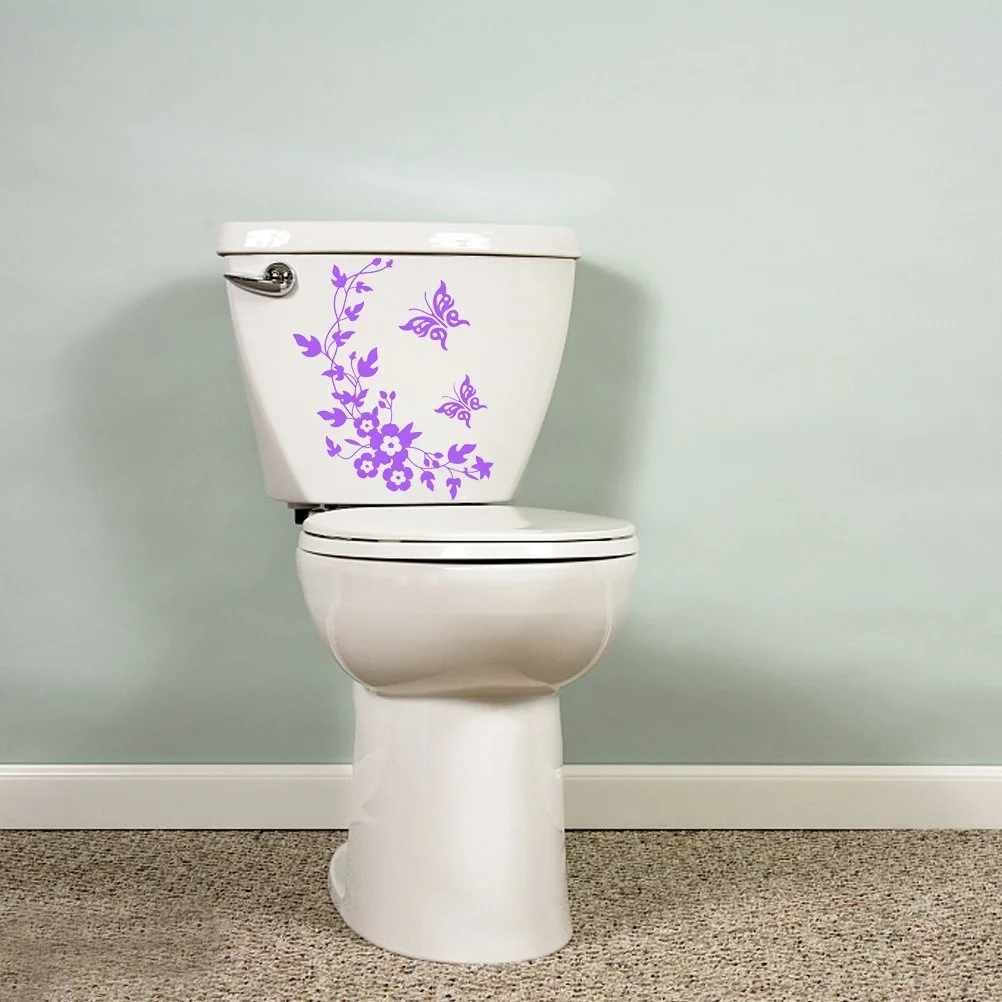 Наклейка на кришку унітаза або стіну Метелик Фіолетова ПВХ 34 x 28 см Фіолетовий, фото №2