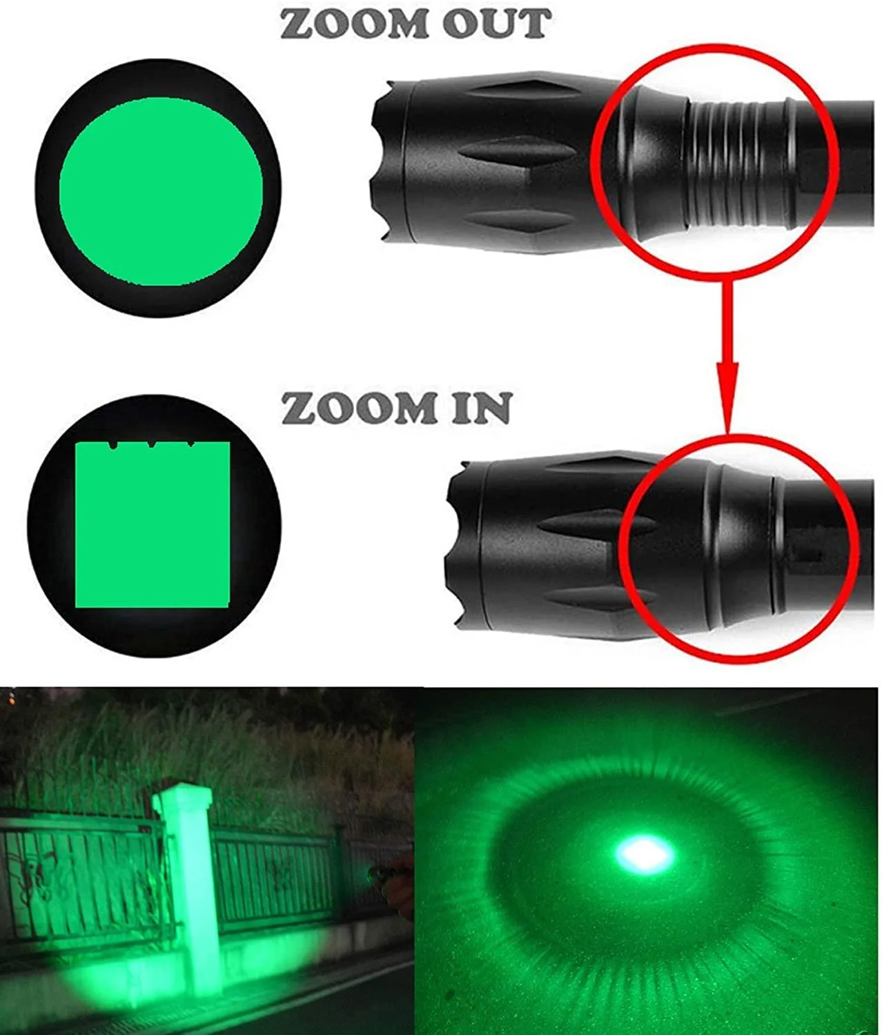 Ліхтарик L'lysColors 4 в 1 LED, багатофункціональний з регульованим фокусом, водонепроникний, фото №6