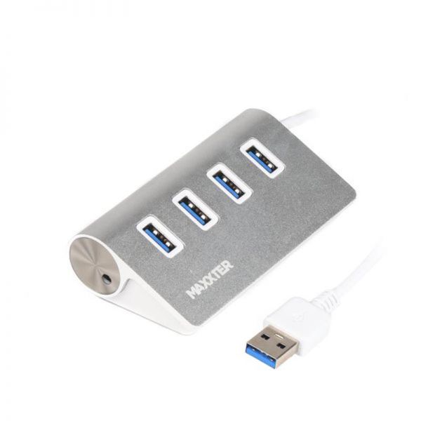 Концентратор Maxxter 4 х Usb 3.0 silver HU3A-4P-01 HU3A-4P-01, фото №1
