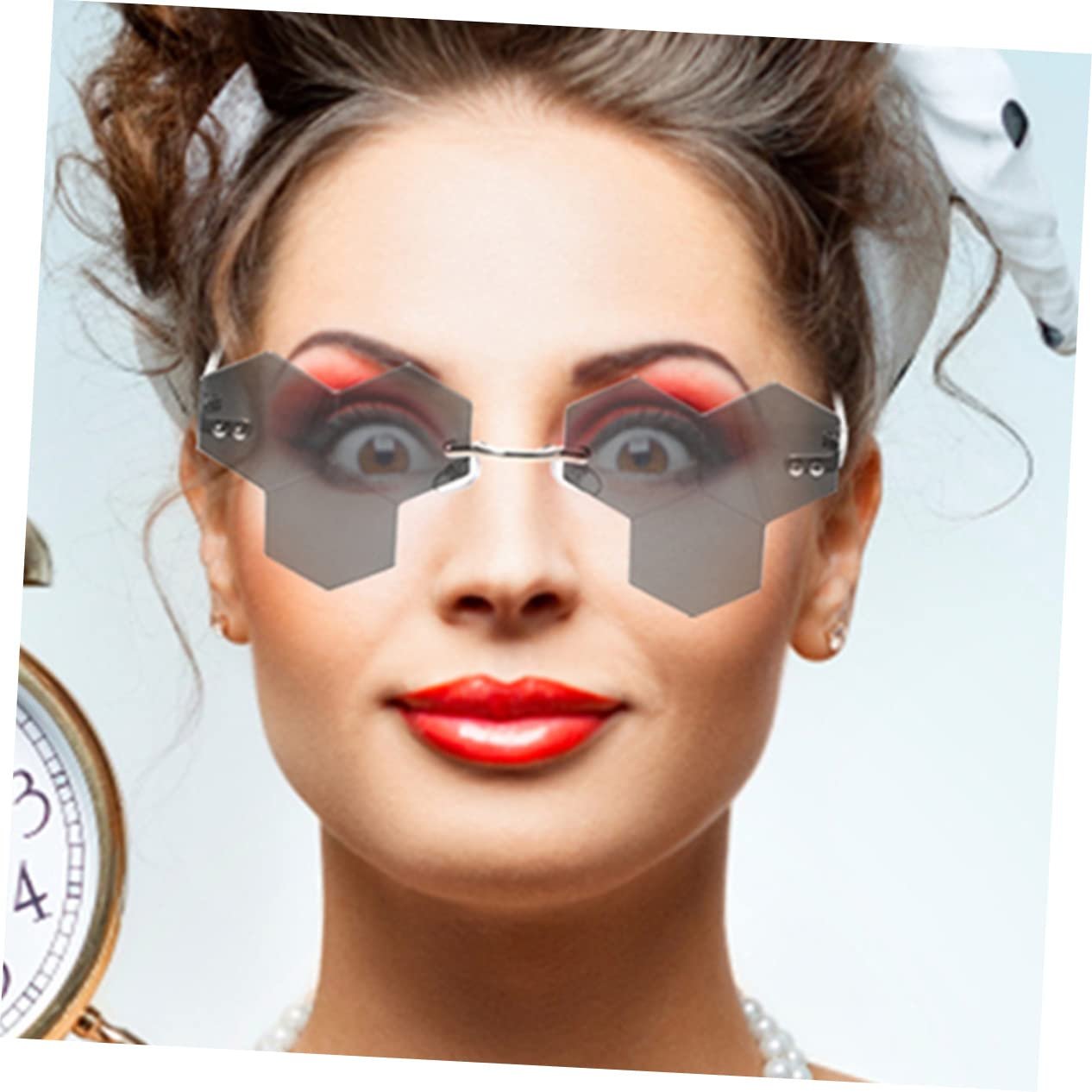 Сонцезахисні окуляри Набір 4 шт. PACKOVE Великі Без оправи Різнокольорові лінзи, Асорті кольори, фото №5