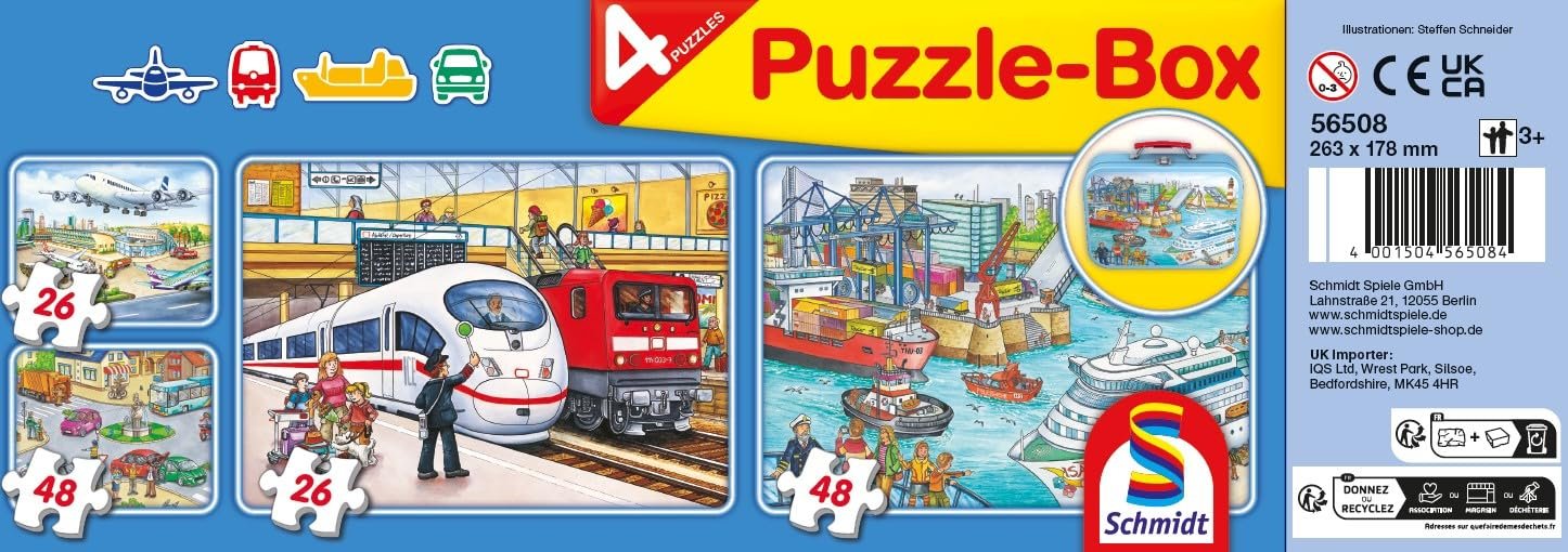 Пазл Schmidt Spiele Transport 56508 2x26 и 2x48 деталей в металлическом кейсе разноцветный, фото №2