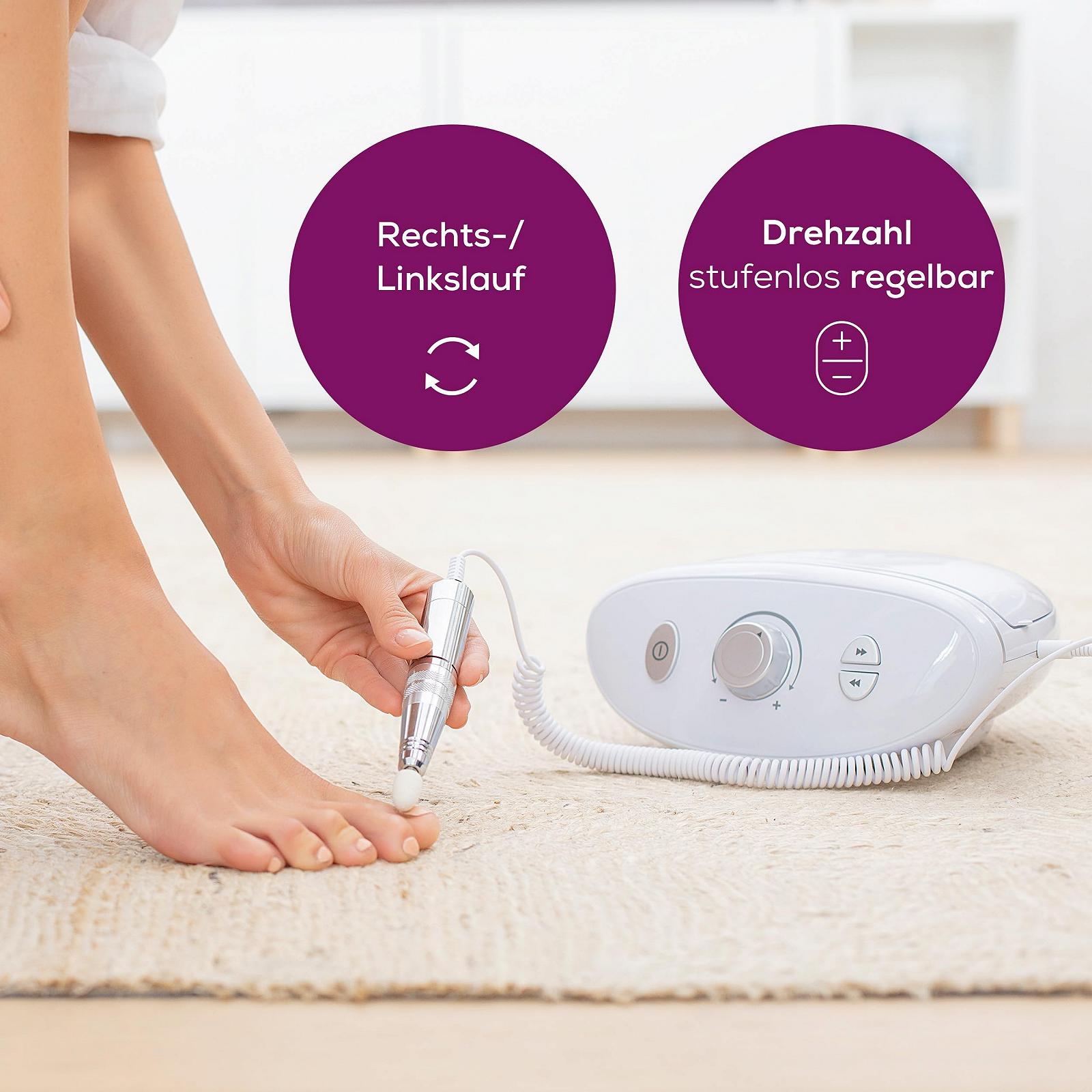 Електричний набір для манікюру/педикюру Beurer MP 100 Professional, 10 сапфірових та повстяних насадок, захисний ковпачок від пилу, 20 000 об/хв, фото №5