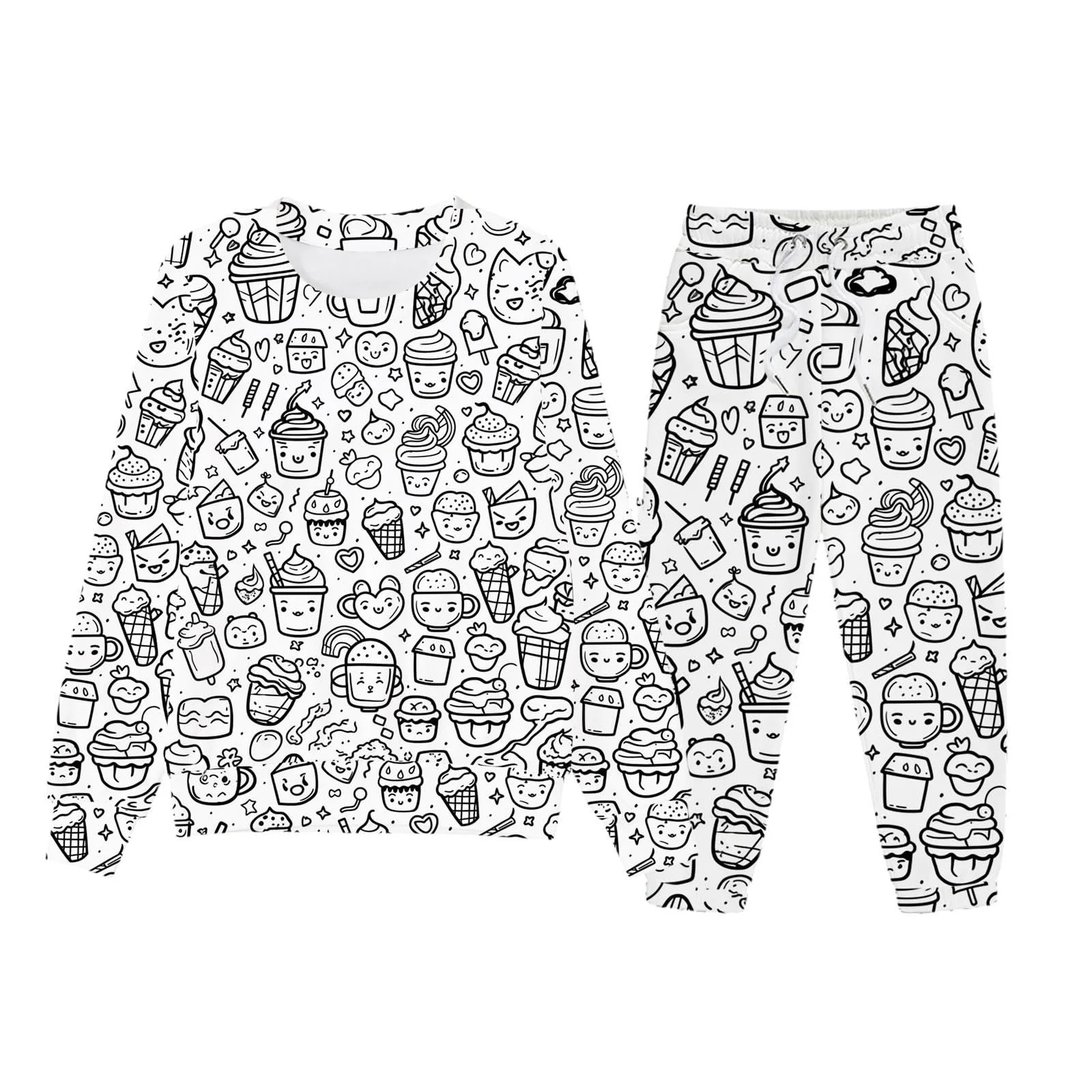 Дитяча піжама для розмальовок Cartoon Print Зима, фото №4