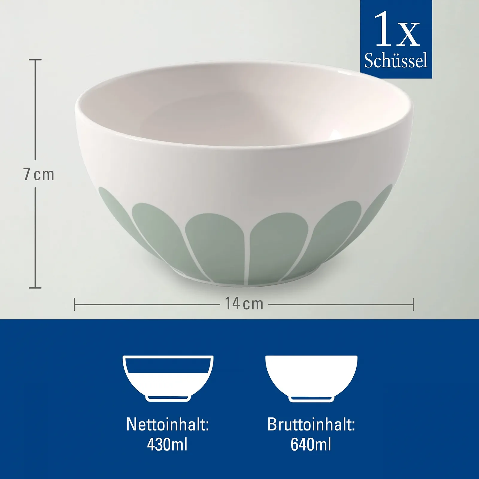 Миска для хлопьев Villeroy & Boch Fleur vert, зеленая, фото №3