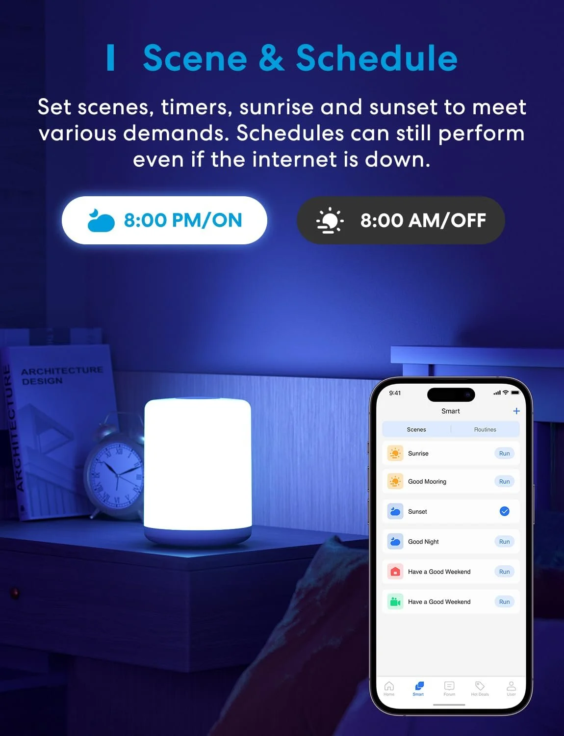 Светодиодная настольная лампа Meross WLAN сенсорная RGBWW Apple HomeKit Alexa Google Home белая, фото №4