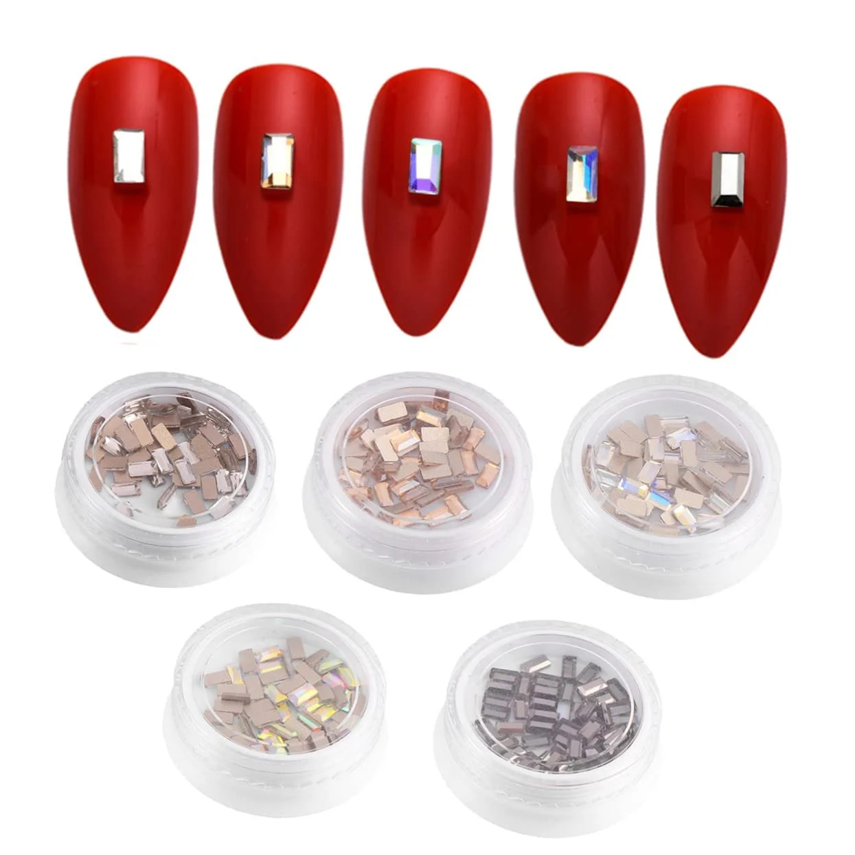 Стразы для ногтей Бриллиантовый декор Мини-цилиндр Повязка на голову Кристаллы для ногтей Стразы для ногтей Украшения для ногтей DIY Аксессуары для ногтей, фото №1