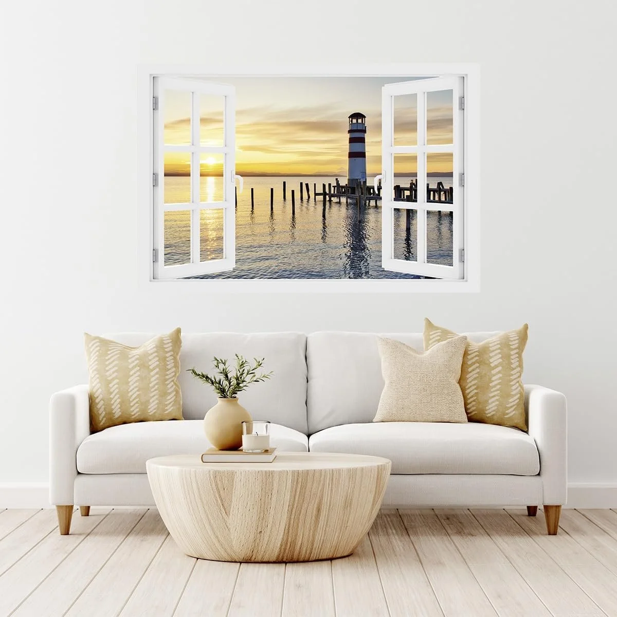 Наклейка на стіну DW000091 Маяк біля моря Ландшафтний формат 90 x 60 см, фото №2