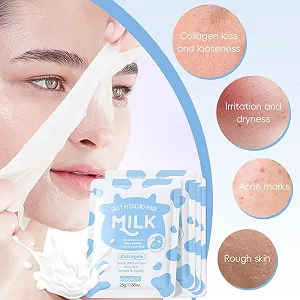 Тканинна маска для обличчя MINGRUO Зволожуюча (Молоко), 10 шт synthetic.ua - Фото 1