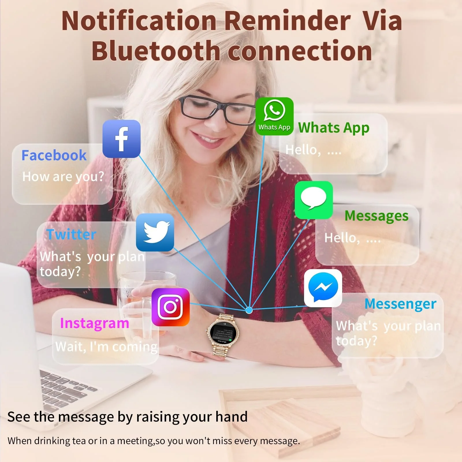 Розумний годинник жіночий, 1.32 дюйми, круглий HD, функція дзвінка, 120+ спортивних режимів, для Android iOS, фото №5