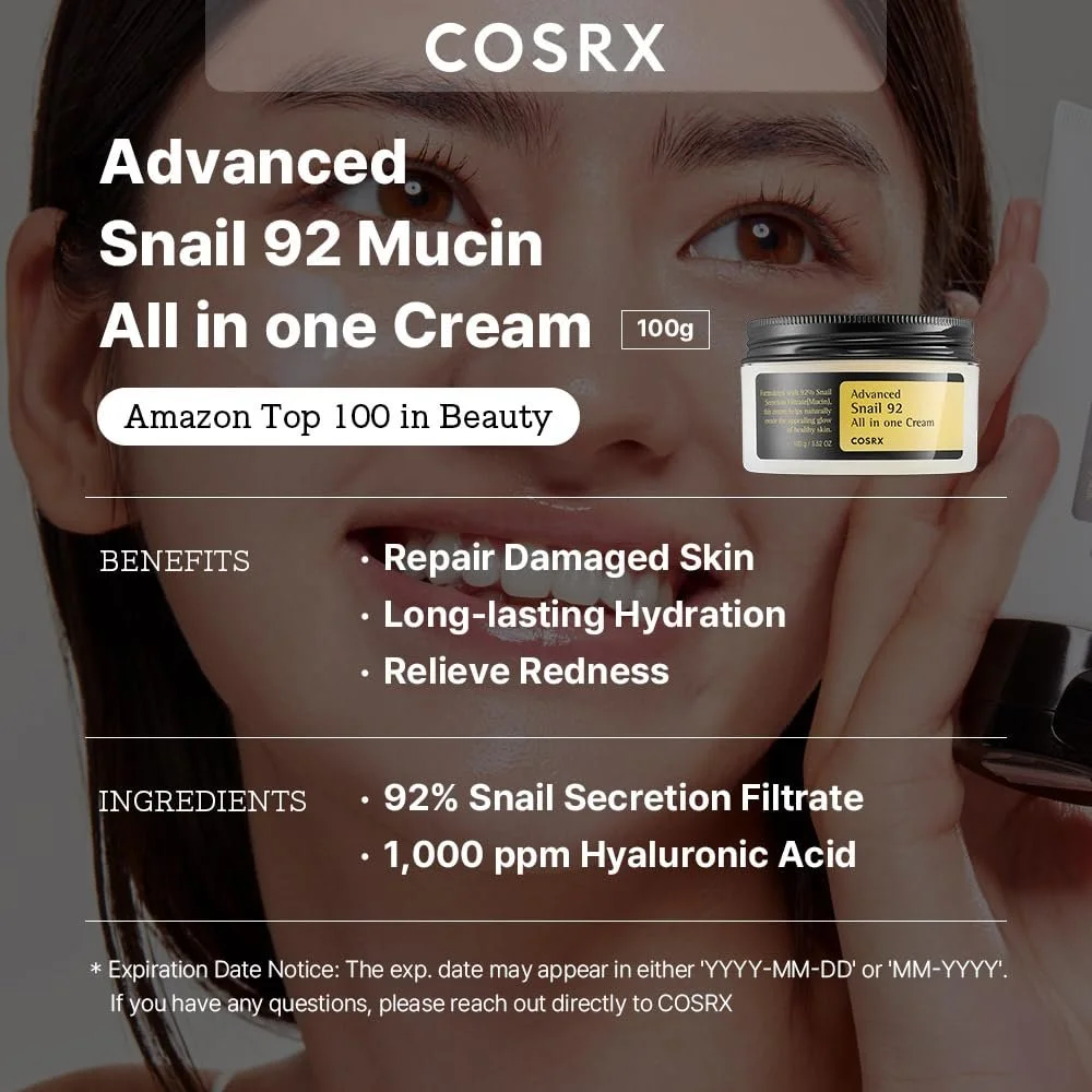 Крем для обличчя Cosrx Advanced Snail 92 All-in-One 100 г, фото №2 Крем для обличчя Cosrx Advanced Snail 92 All-in-One 100 г, фото №2