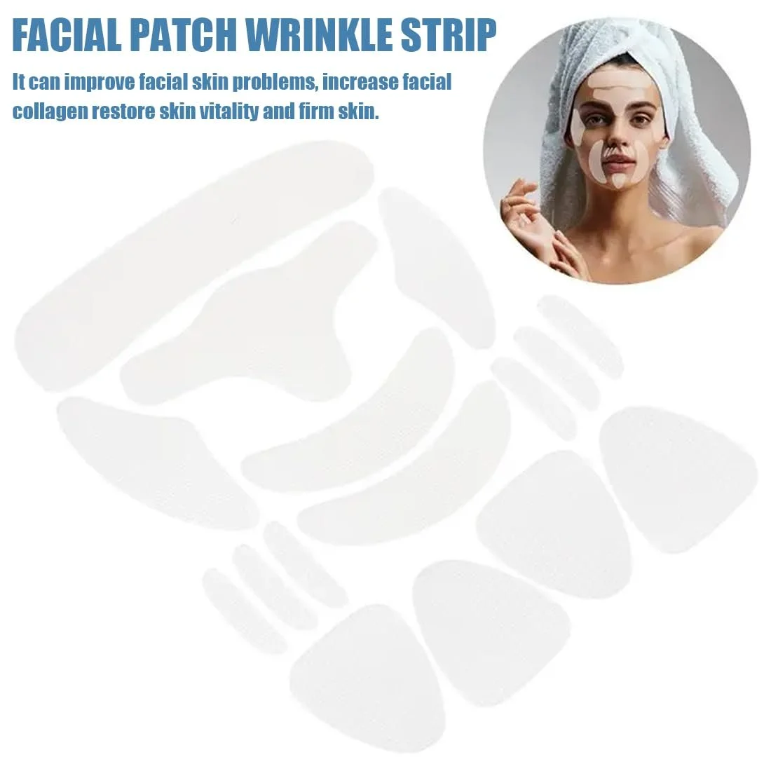 Патчі проти зморшок YAPKOLV, набір 16 шт, силіконові патчі для обличчя, рота, чола, підборіддя, фото №3
