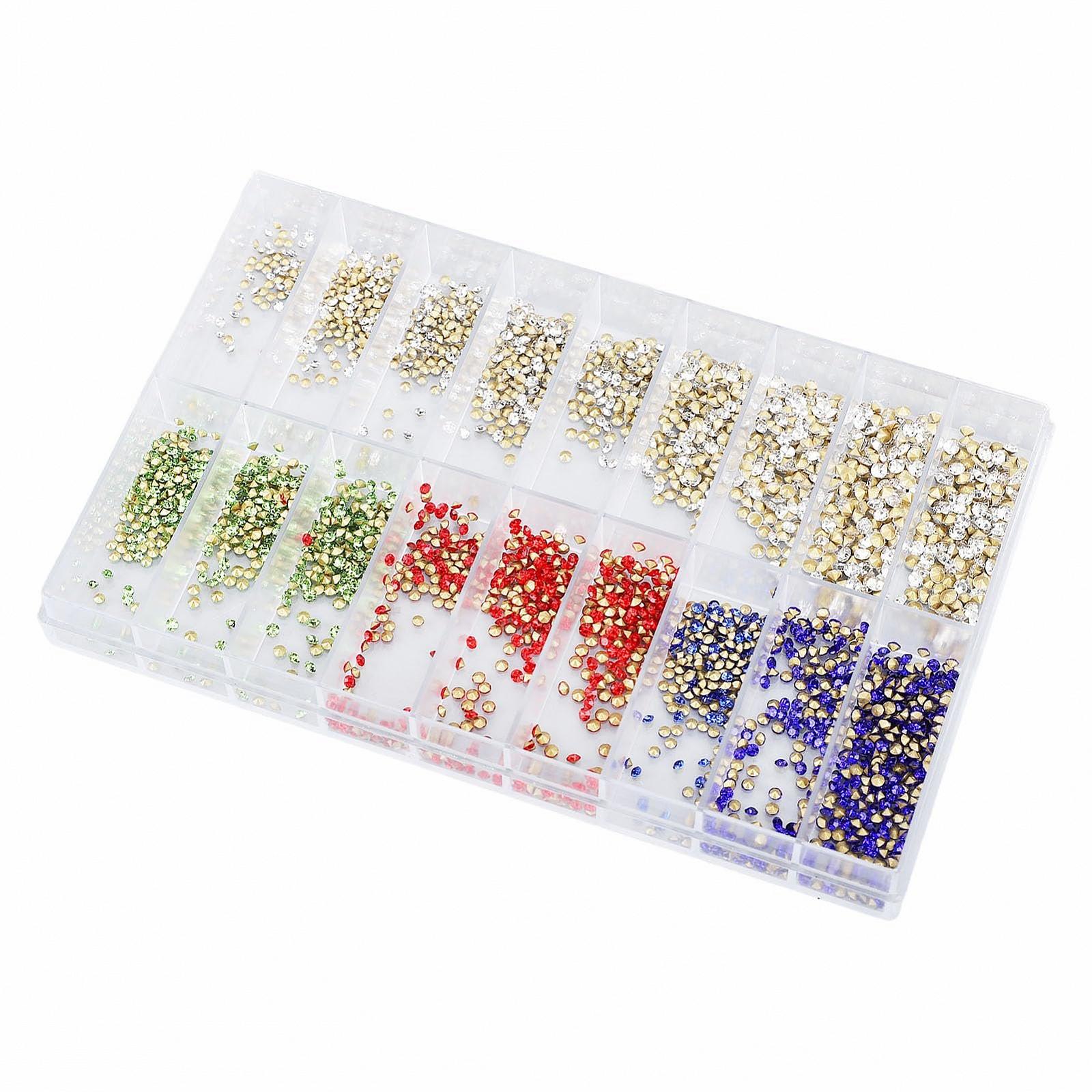 Набор Камней для рукоделия 18 Отделений Разноцветные Камни для рукоделия, ювелирных изделий, одежды, чехлов для телефонов, фото №8