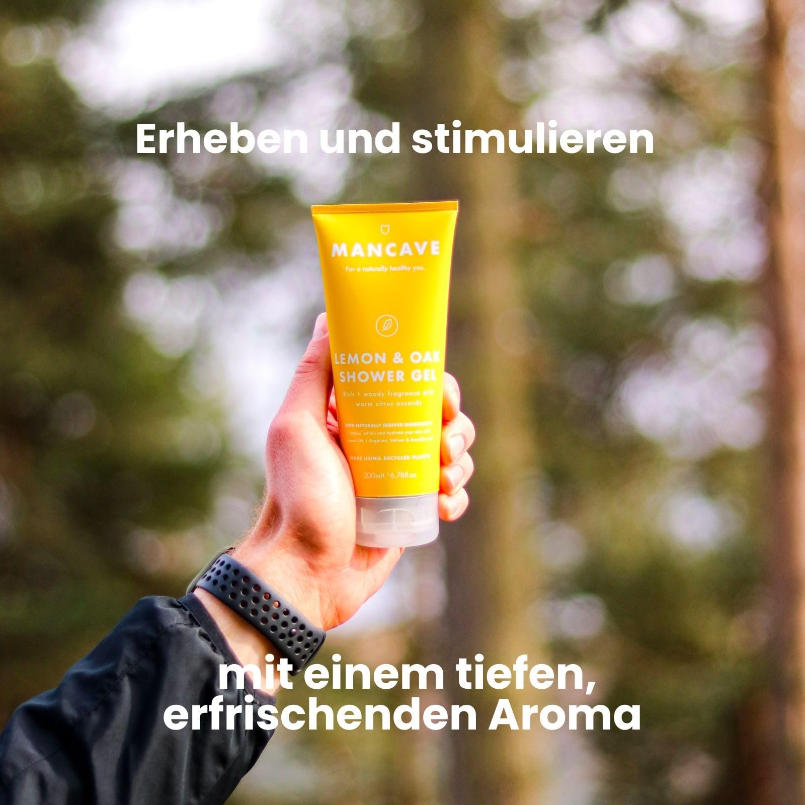Гель для душу ManCave Lemon Oak 200 мл Натуральний склад Веганський Тюбик із переробленого пластику, фото №2