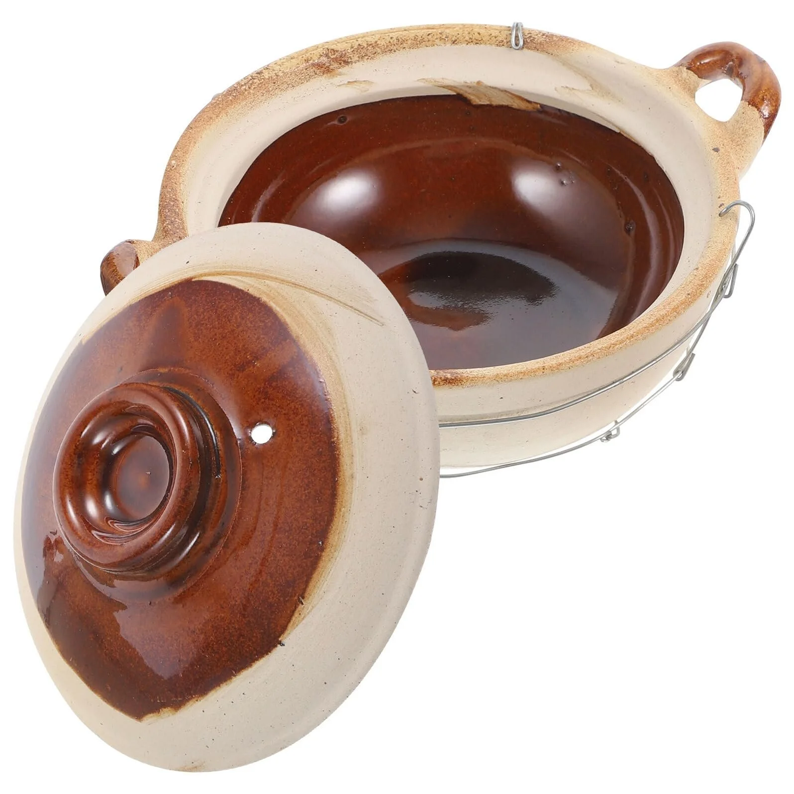 Глиняный горшок с длинной ручкой Термостойкий для тушения и варки, фото №1 Глиняный горшок с длинной ручкой Термостойкий для тушения и варки, фото №1