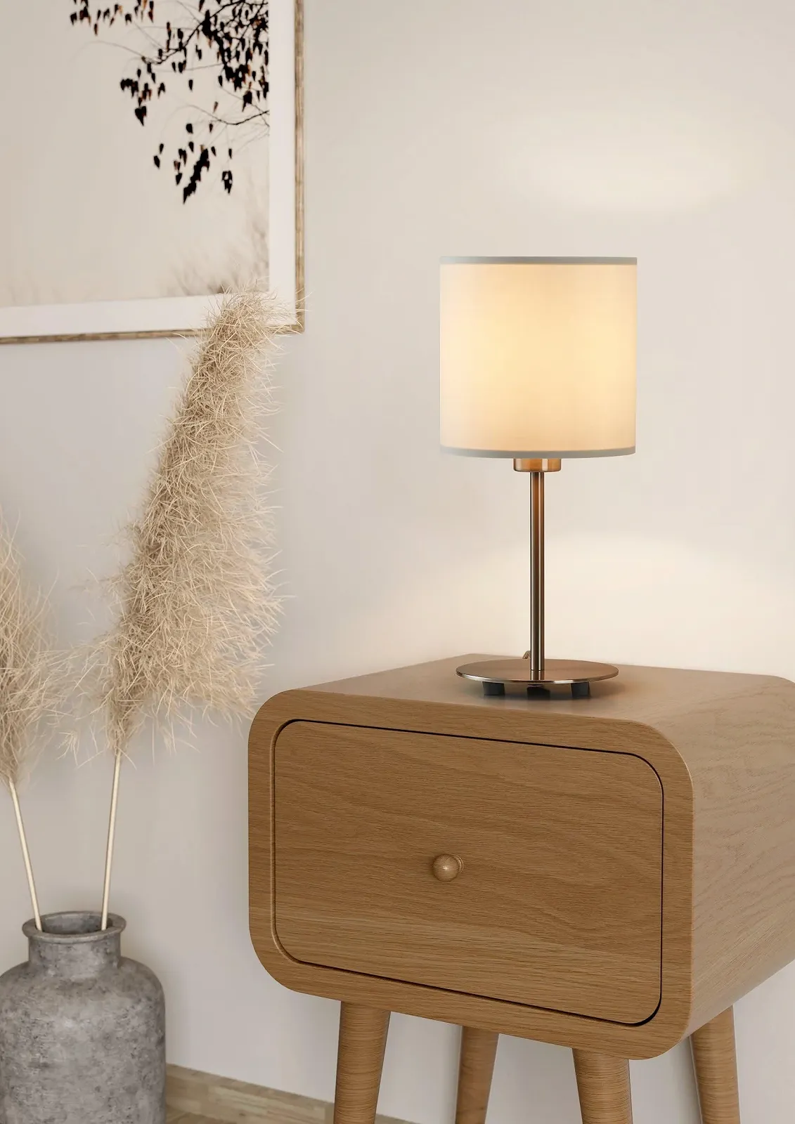 Настільна лампа Eglo Pasteri матовий нікель біла E27 H40 см, фото №3