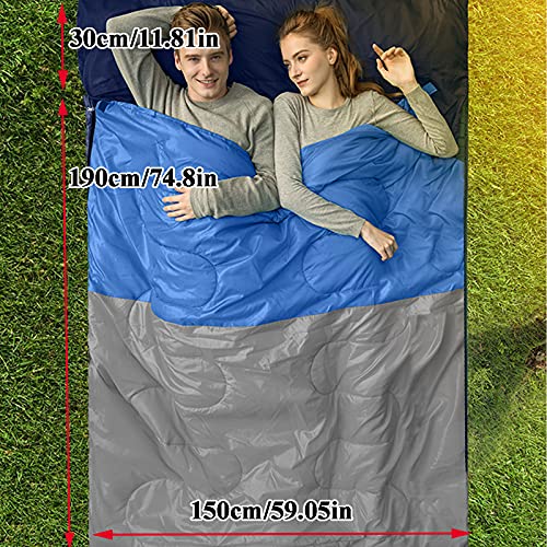 Спальний мішок для кемпінгу Cold and Warm Portable Double для використання в приміщенні та на вулиці утеплений з компресіонним мішком сірий, фото №4