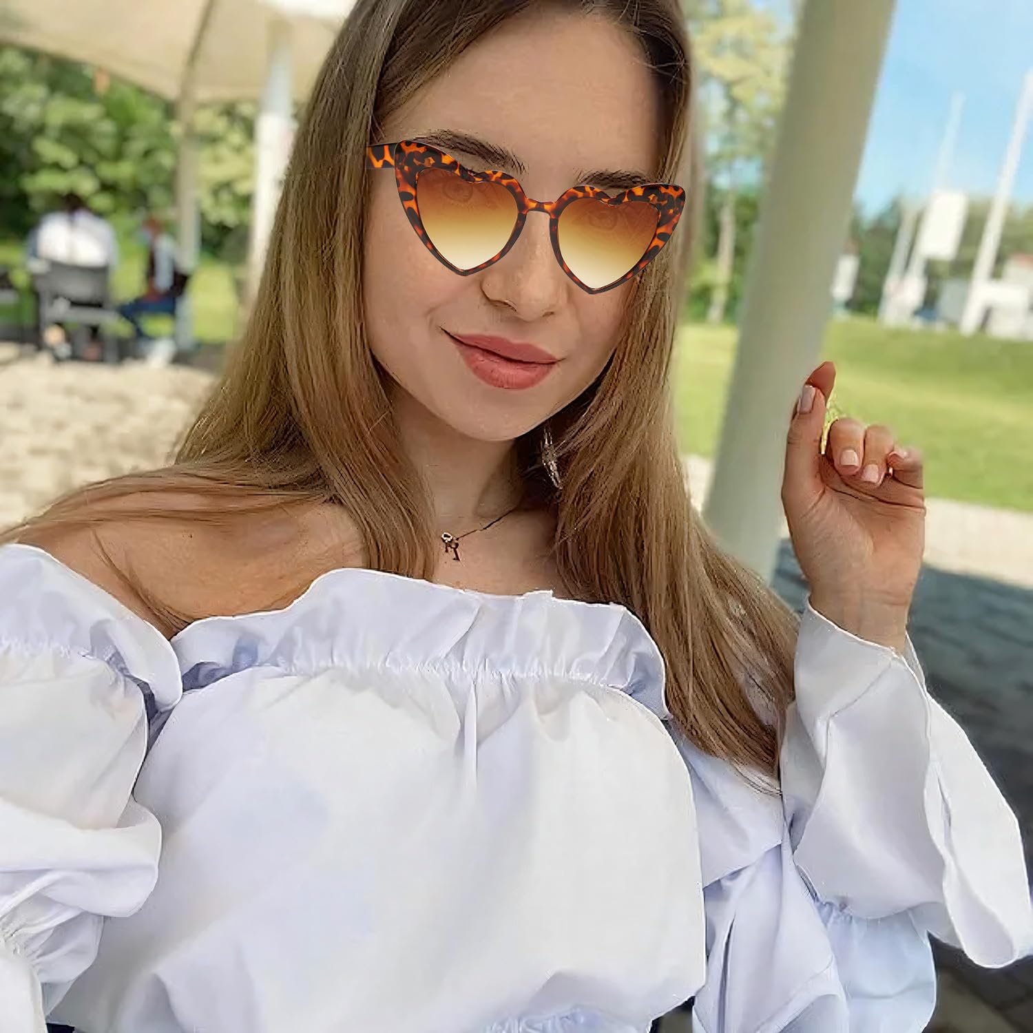 Солнцезащитные Очки FIBOUND Ретро Сердце Разноцветный, фото №5