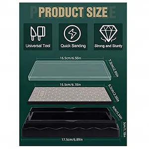 Точильный камень алмазный двухсторонний сотовый 400/1000 грит с силиконовым основанием synthetic.ua - Фото 1