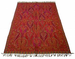 Одеяло Lorenzo Cana Жаккардовое плетение Шерсть Пейсли Красные тона Оранжевый 140 см x 200 см - Фото 1