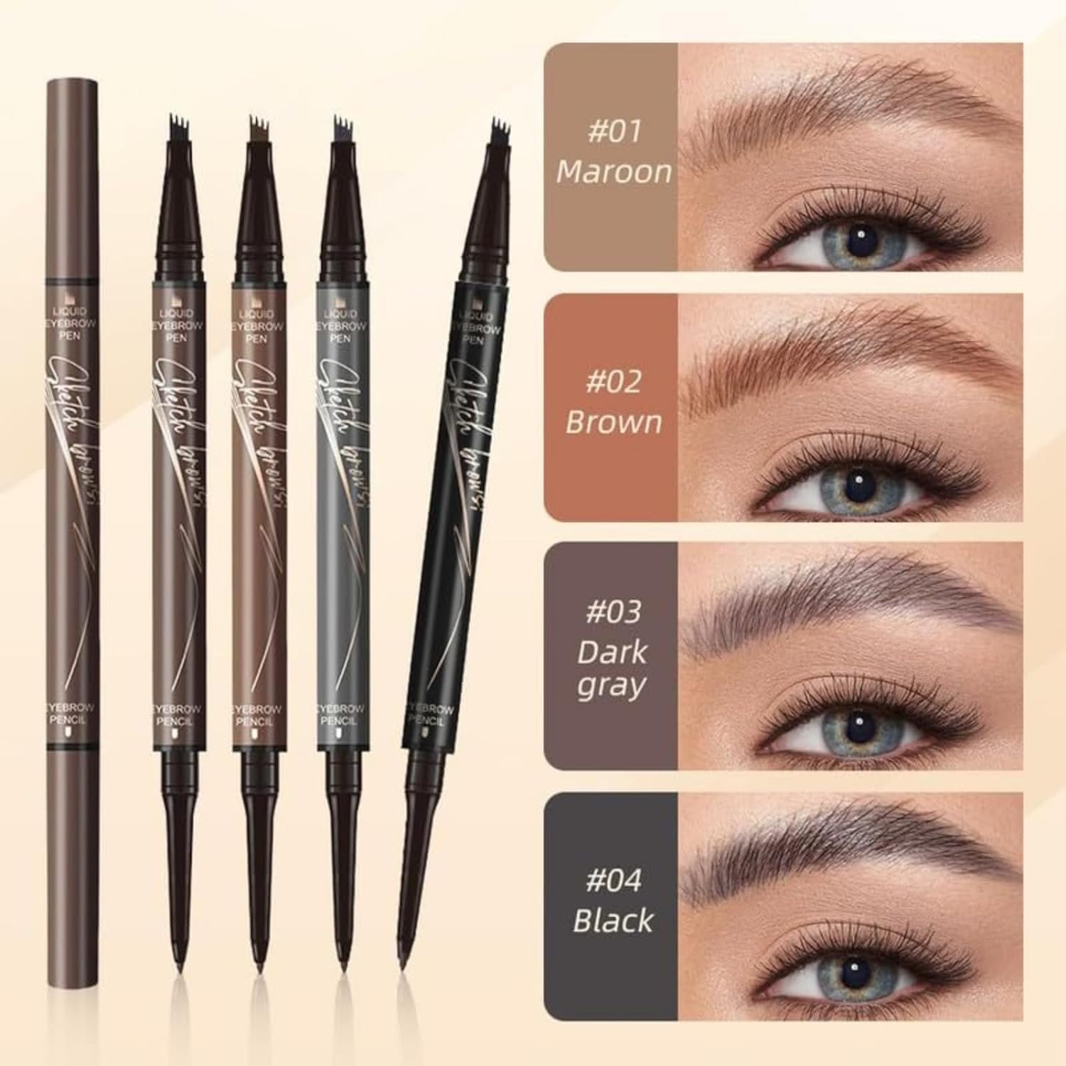 Карандаш Magic Eyebrow 2 в 1 Upgrade Multifunction 3D Microblading Light Brown + Dark Brown, фото №6 Карандаш Magic Eyebrow 2 в 1 Upgrade Multifunction 3D Microblading Light Brown + Dark Brown, фото №6