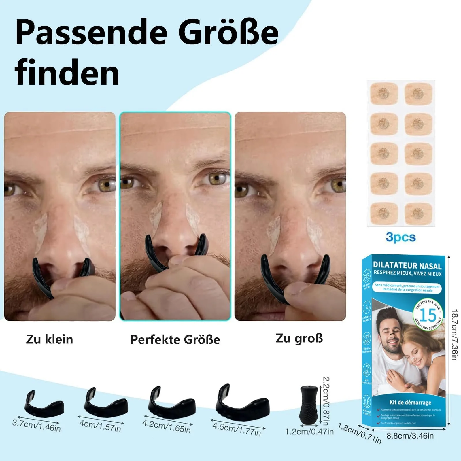 Магнітні назальні пластирі проти хропіння Gymside Airbreeze Pro 2.0 Original, фото №4