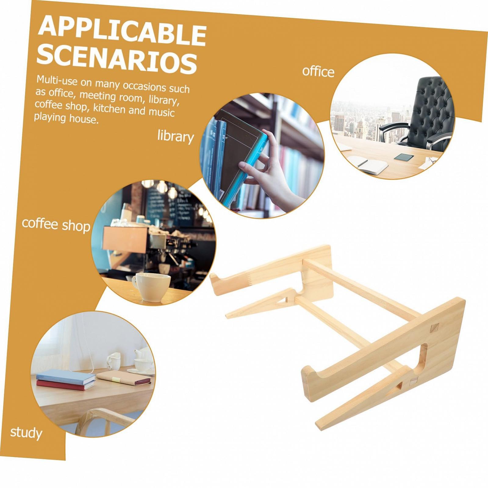 Підставка для ноутбука Дерев'яна Регульована по висоті з вентиляцією Стабільна, фото №4