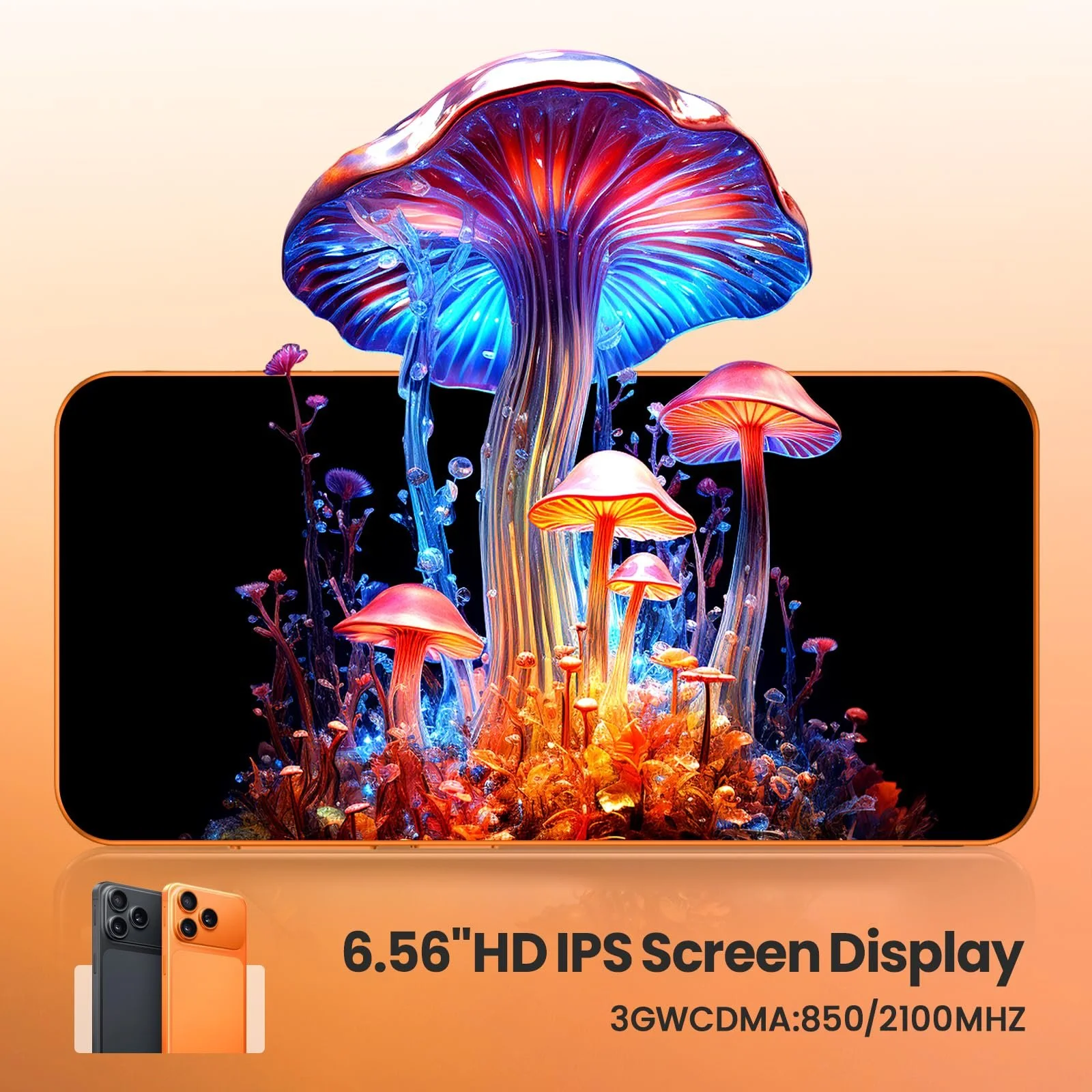 Смартфон 2GB RAM + 16GB ROM 6.3" Dual SIM Orange, фото №2
