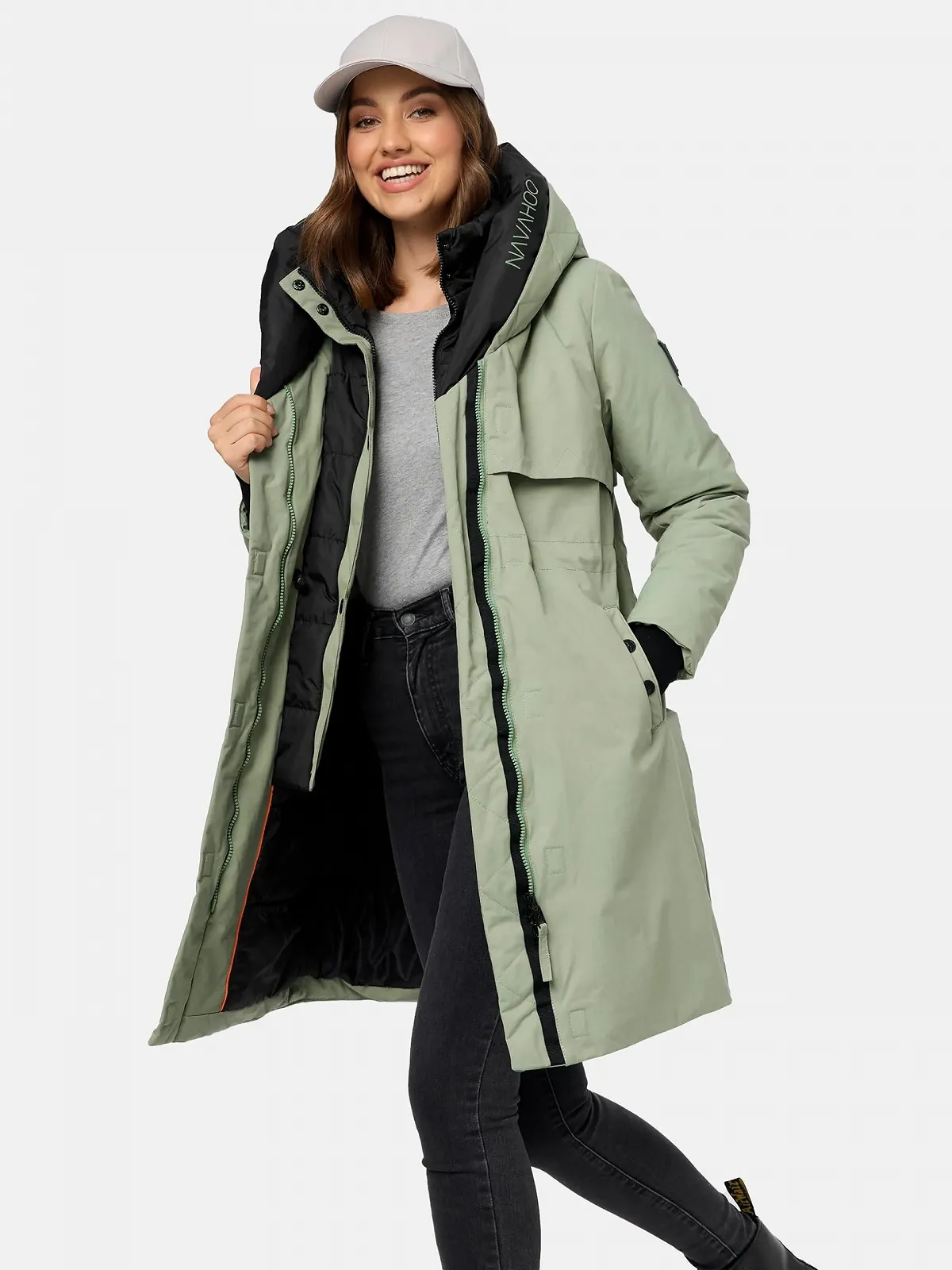 Куртка Navahoo Snowelf Женская Длинная Теплая Зимняя Стеганая с Капюшоном и Магнитными Элементами, фото №9