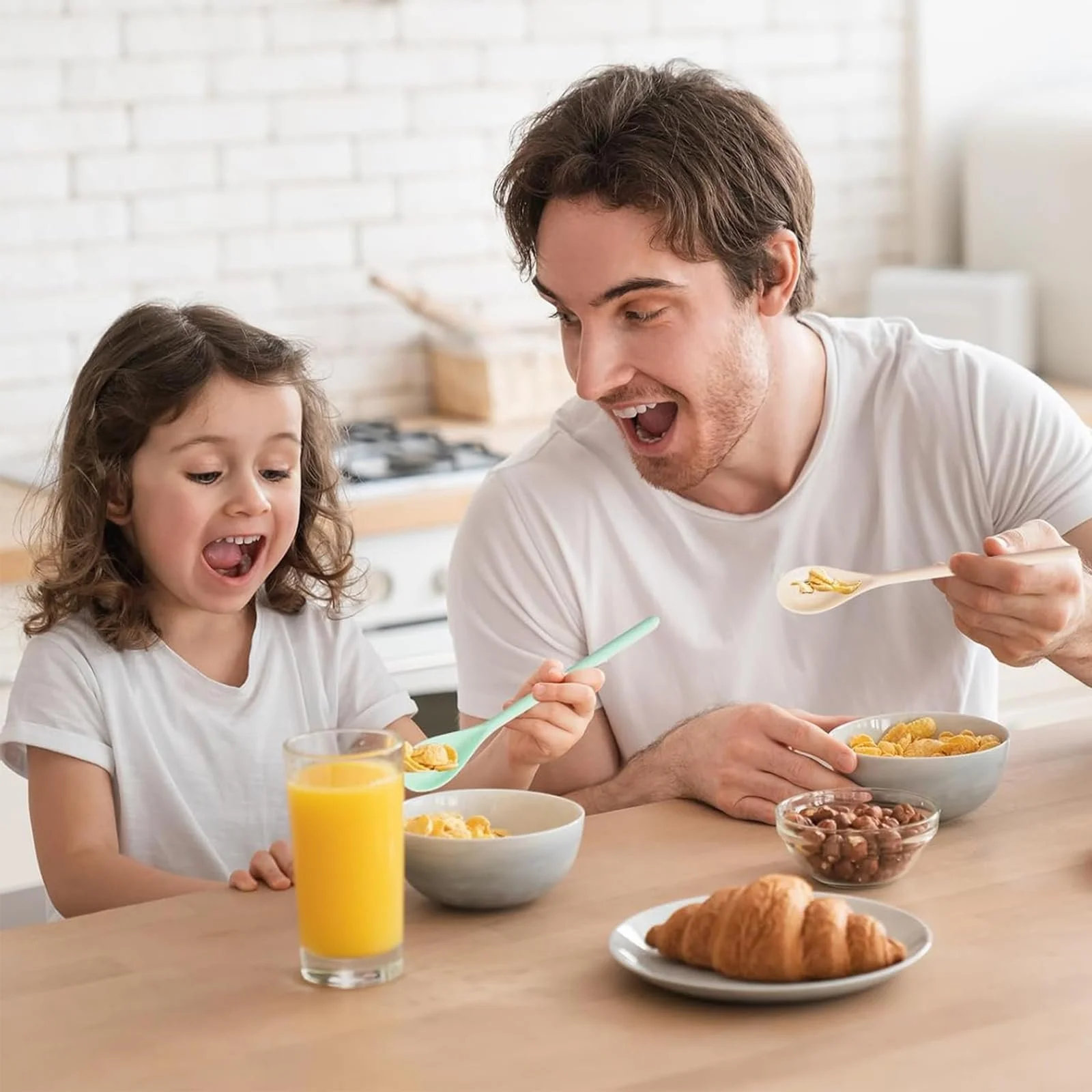 Ложка для джема LINTRA 5 штук, легко моется, прочная пластиковая ложка для льда, ложка для яиц, цвет перламутра, удобная ручка, ложка для десертов, для ресторанов, дома, кафе, фото №5