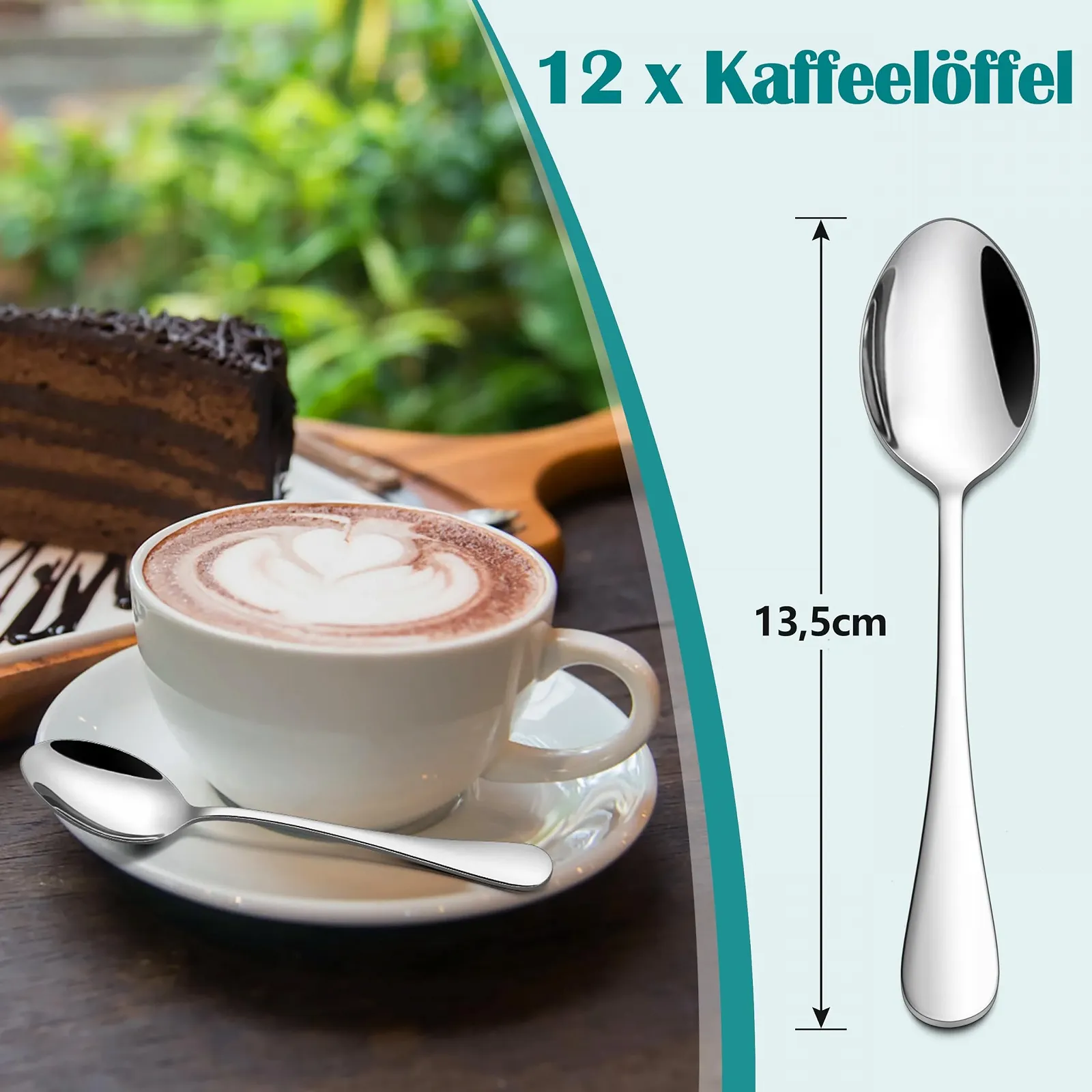 Ложки Homikit для кави, 12 штук, полірована нержавіюча сталь, фото №2