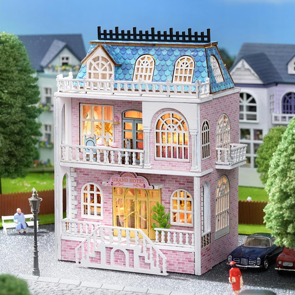 Конструктор Budynok HJBHDOLL Cottage Series Європейський стиль DIY Ляльковий будинок Мініатюра меблевий набір з LED підсвіткою Творча кімната (Романтичний Замок), фото №2
