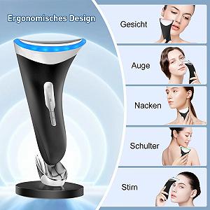 Масажер для обличчя Anti-Ageing 45°C, EMS, 3 режими, для підтяжки шкіри, проти зморшок та другого підборіддя - Чорний synthetic.ua - Фото 1