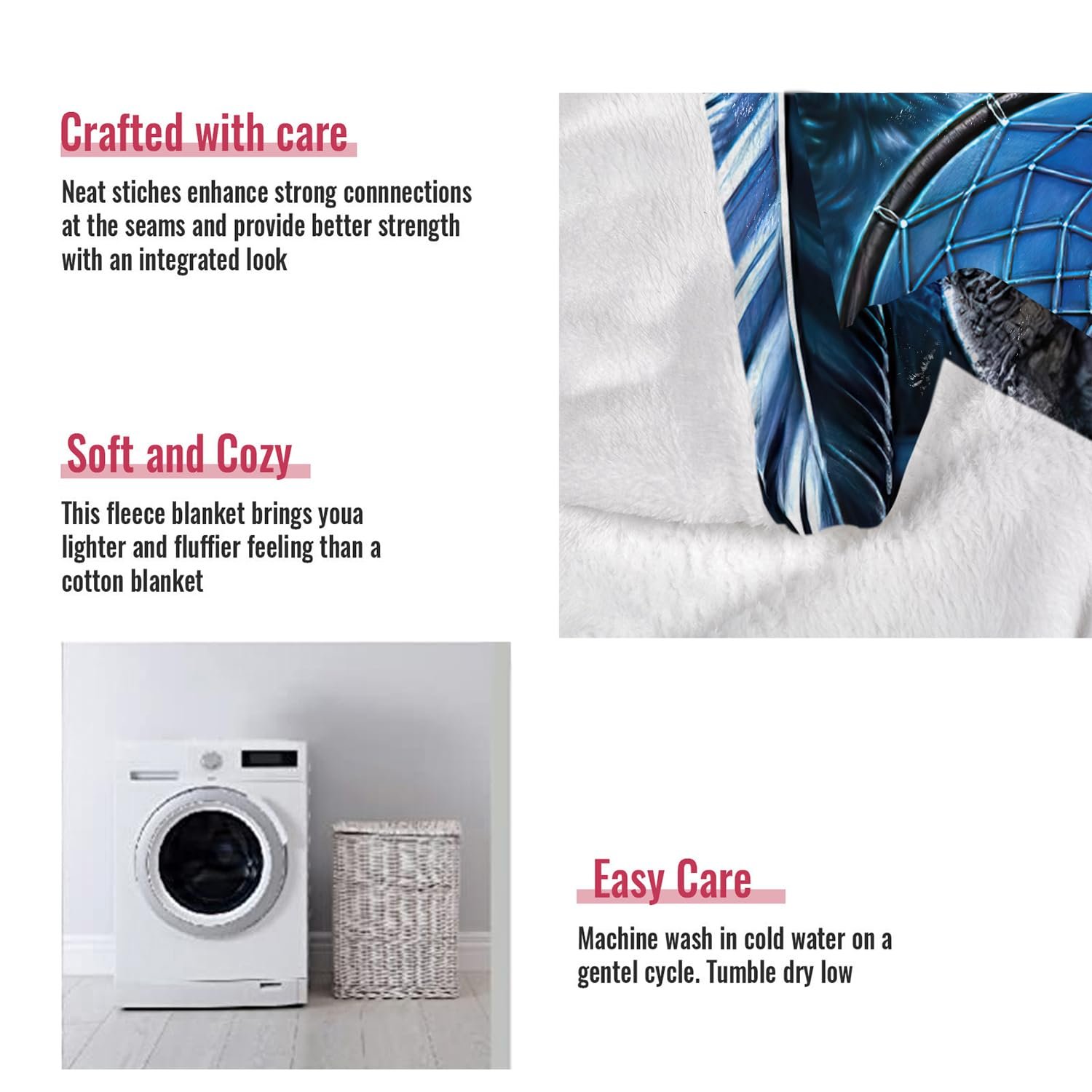 Одеяло YISUMEI Фланель Мягкое Флисовое Одеяло Ловец снов с Волком и Белоголовым Орланом 150 x 200 см, фото №2 Одеяло YISUMEI Фланель Мягкое Флисовое Одеяло Ловец снов с Волком и Белоголовым Орланом 150 x 200 см, фото №2