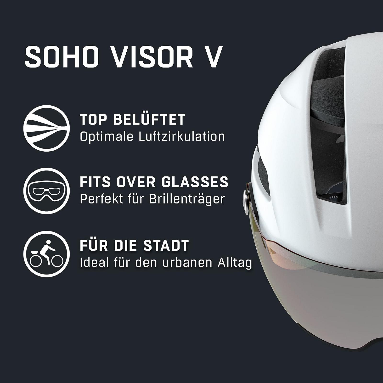 Велосипедний шолом Alpina SOHO Visor V, унісекс, чорний матовий, фото №2