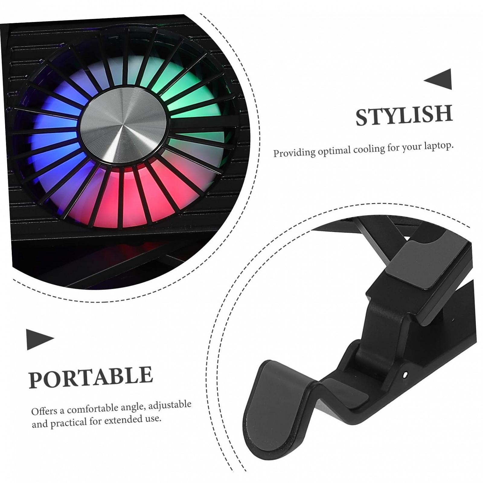 Підставка для ноутбука регульована UKCOCO з вентиляторами Міцний пластик Нековзні ніжки Ефективне охолодження, фото №2